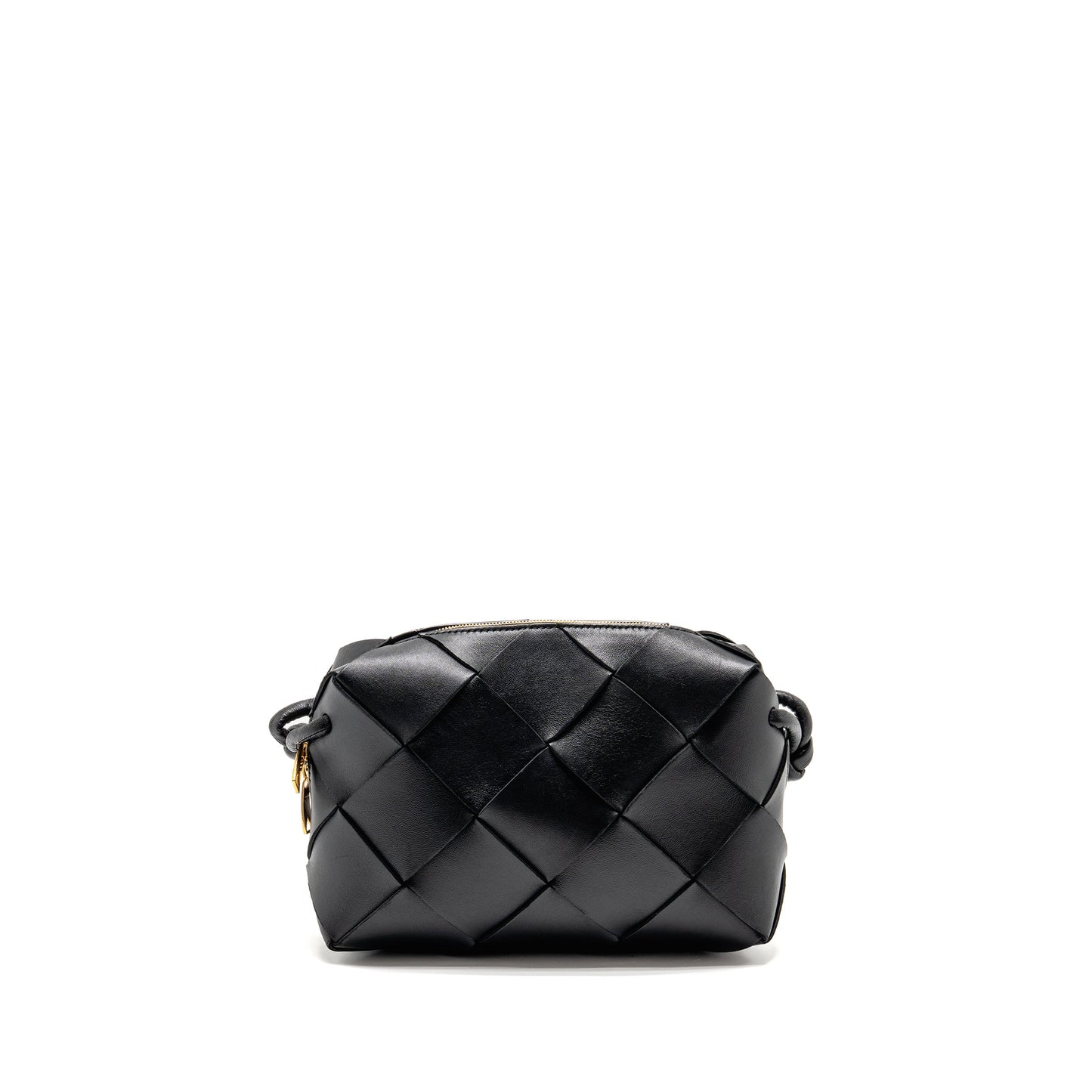 Bottega Veneta Cassette Camera Purse Smooth Intreccio Leather Black