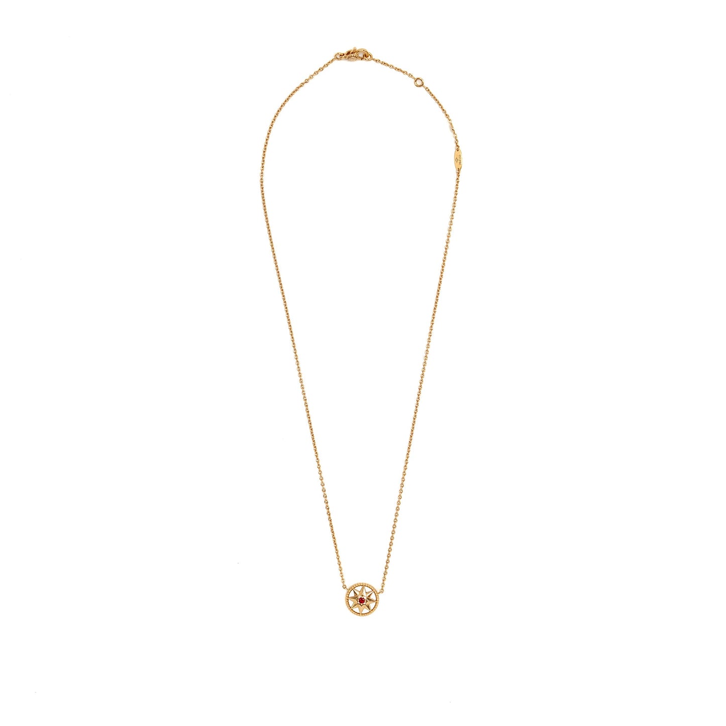 Dior Rose Des Vents Necklace Mother of Pearl/Ruby Rose Gold