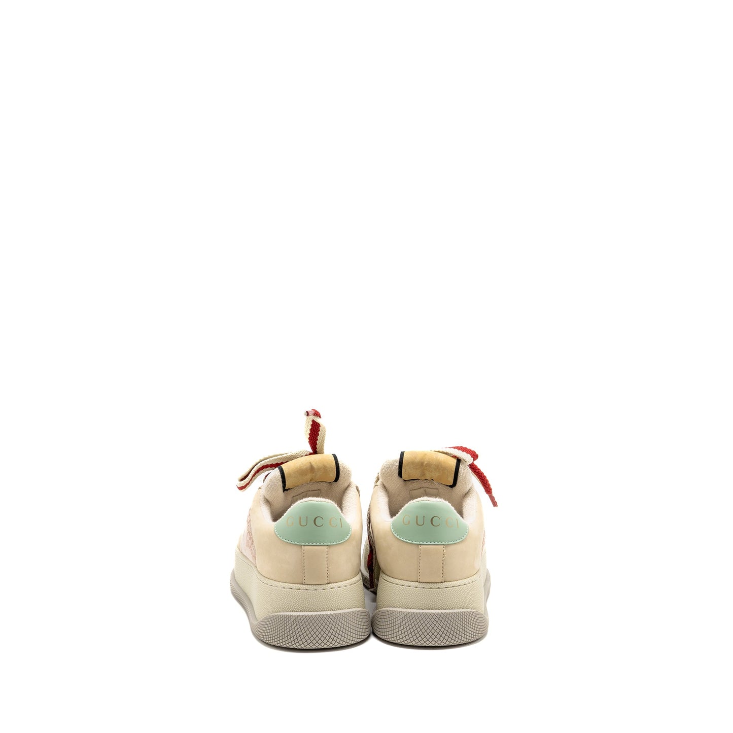 Gucci Size 37 Screener Trainer Canvas/Leather Pink/Beige/Multicolour