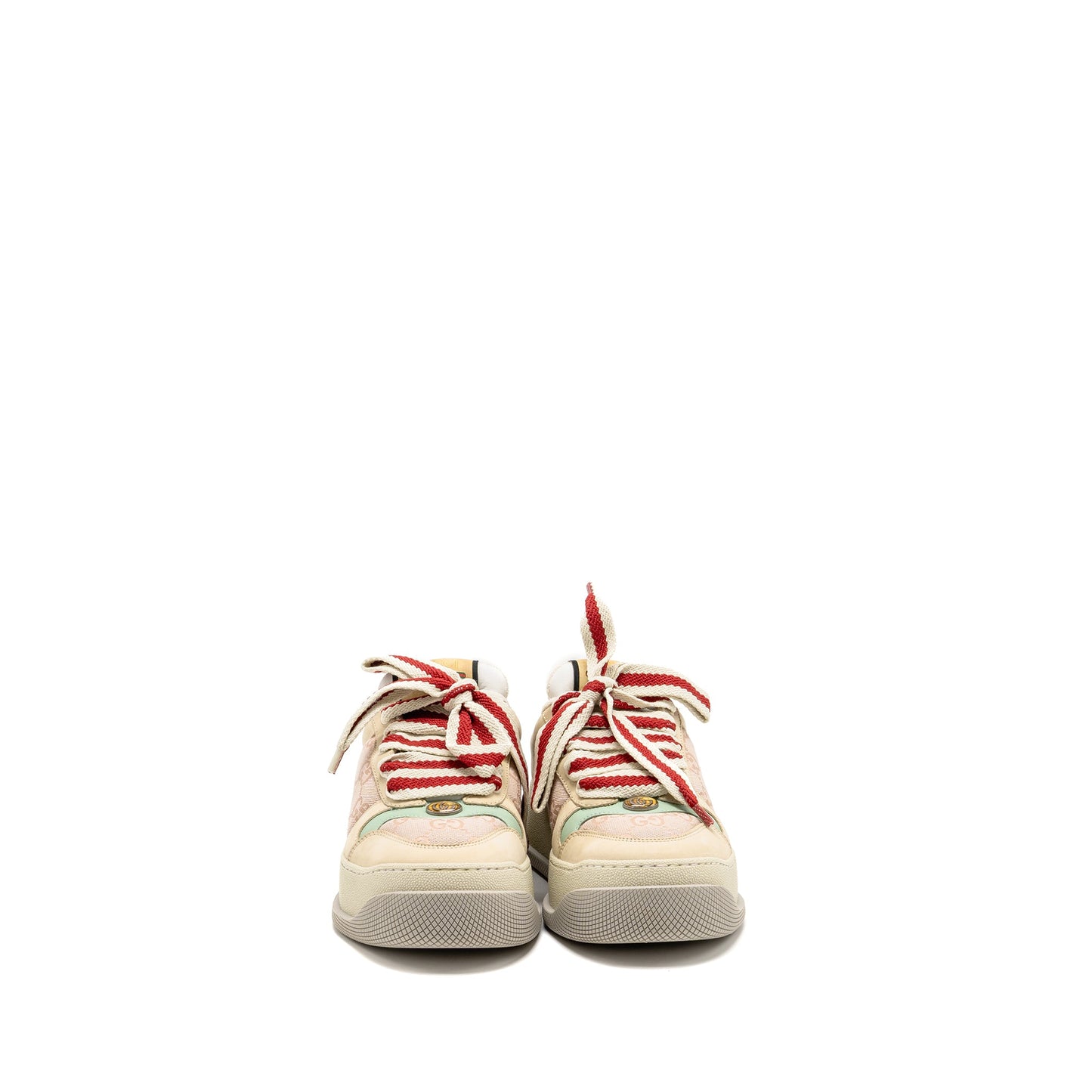 Gucci Size 37 Screener Trainer Canvas/Leather Pink/Beige/Multicolour