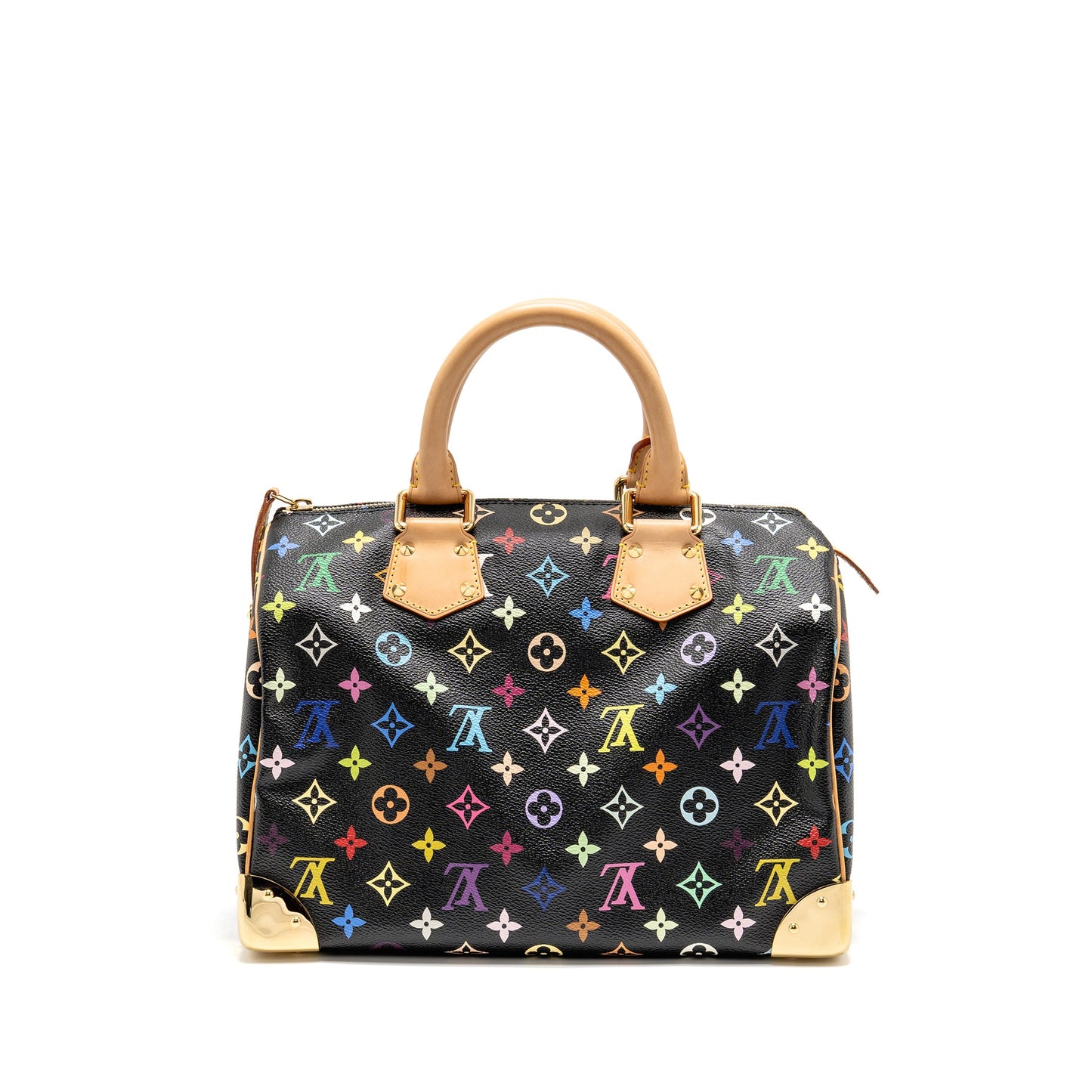 Louis Vuitton x Takashi Murakami Speedy 30 Limited Edition Multicoloured Monogram Canvas Black