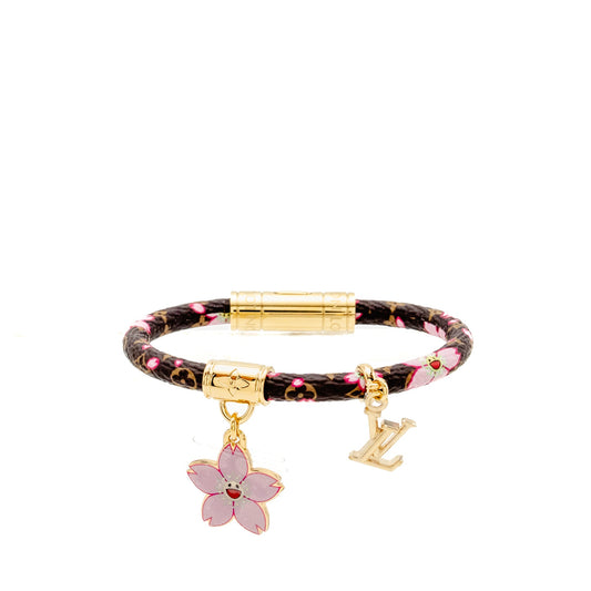 Louis Vuitton x Takashi Murakami Size 17 Cherry Blossom Bracelet Canvas Brown/Pink