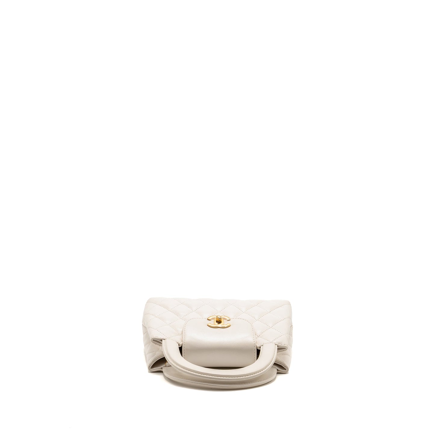 Chanel Mini Kelly Shopping Tote Bag Calfskin White GHW (Microchip)