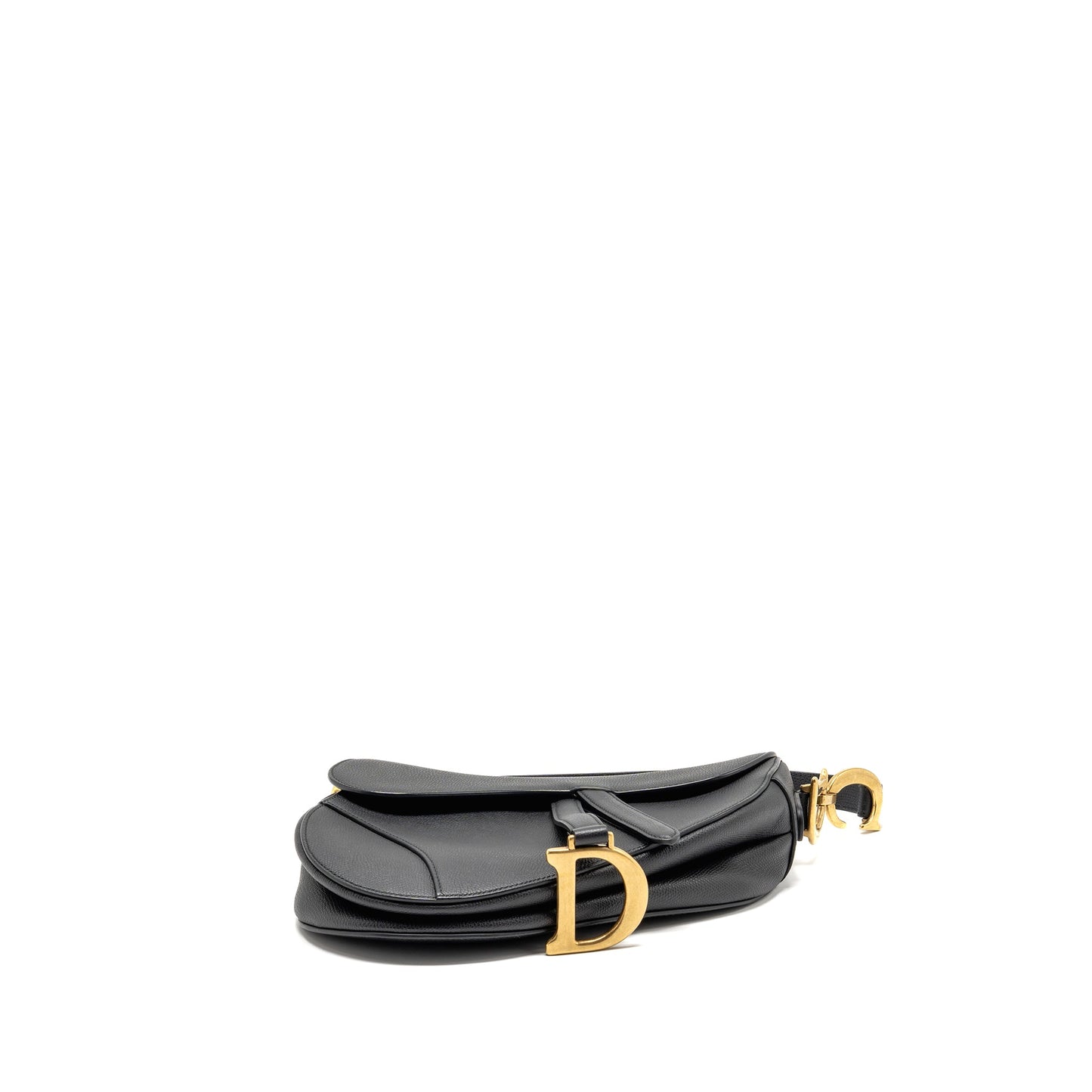 Dior Medium Saddle Purse Calfskin Black