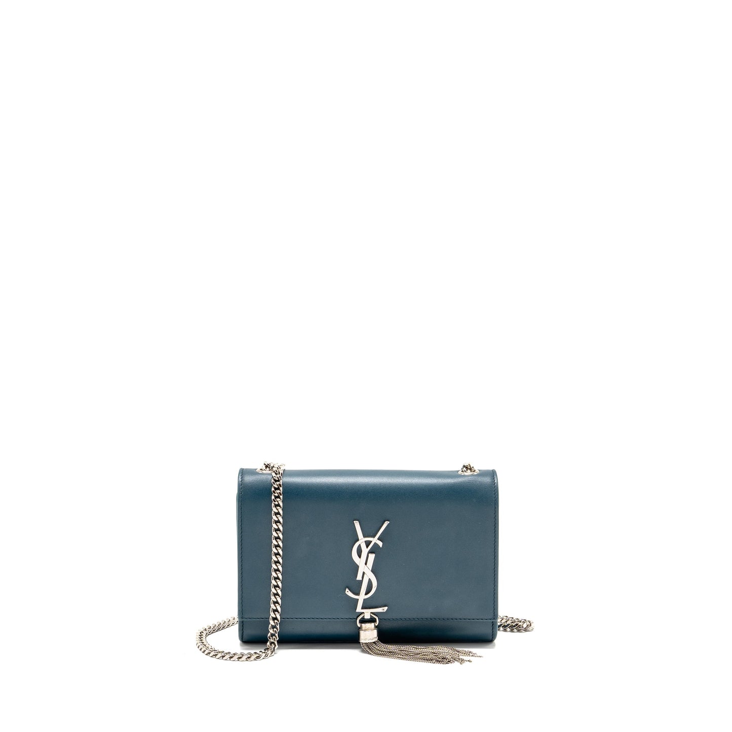 Saint Laurent/ Small Kate Purse with Tassel Caflskin Blue