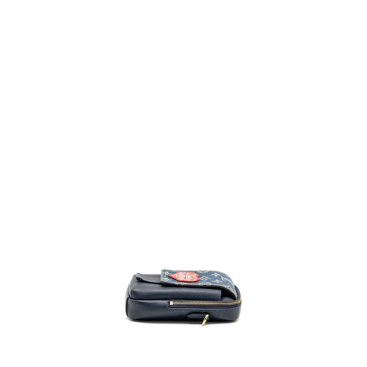 Louis Vuitton x Nigo Flat Double Phone Pouch Denim/Calfskin Blue