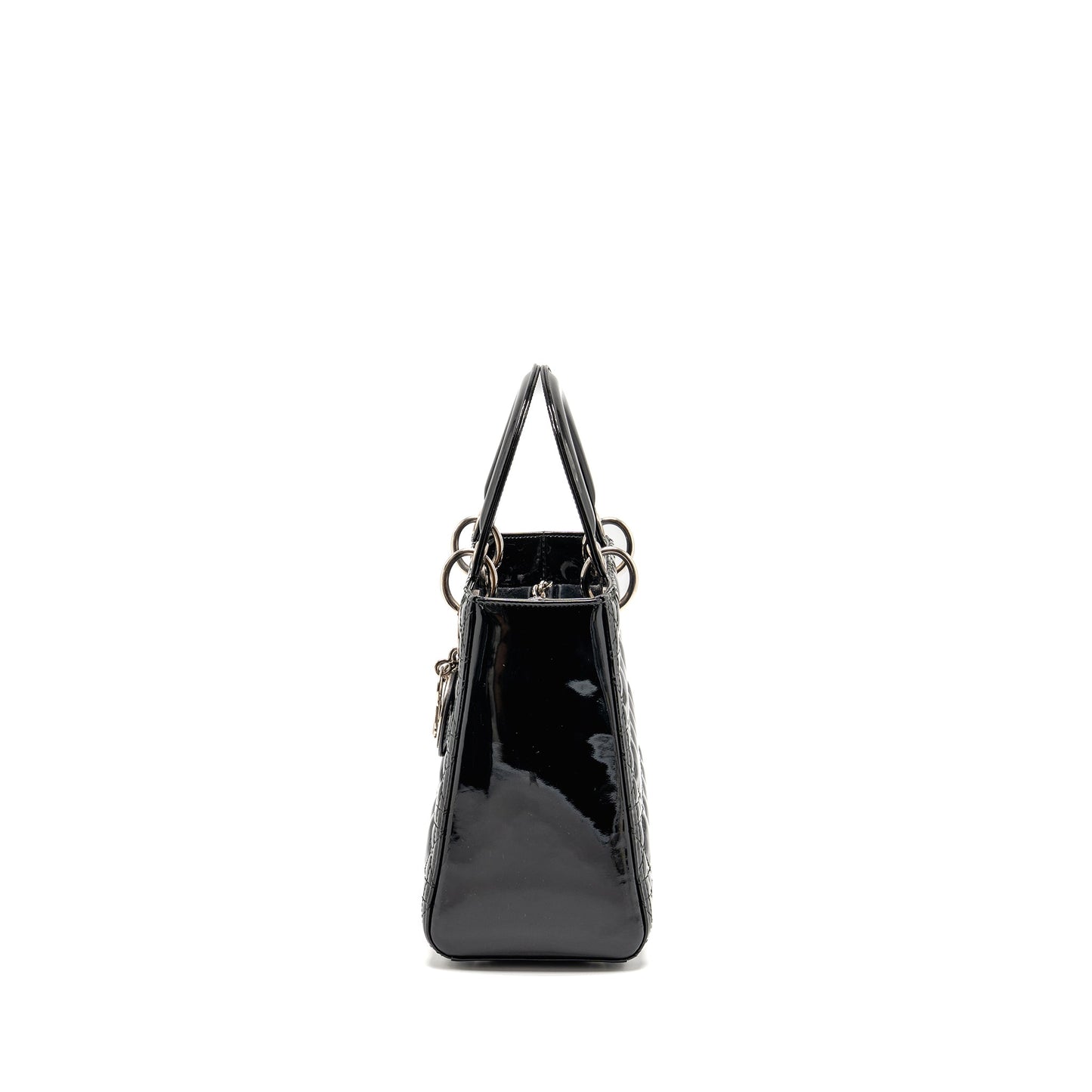Medium Lady Dior Patent Leather Black
