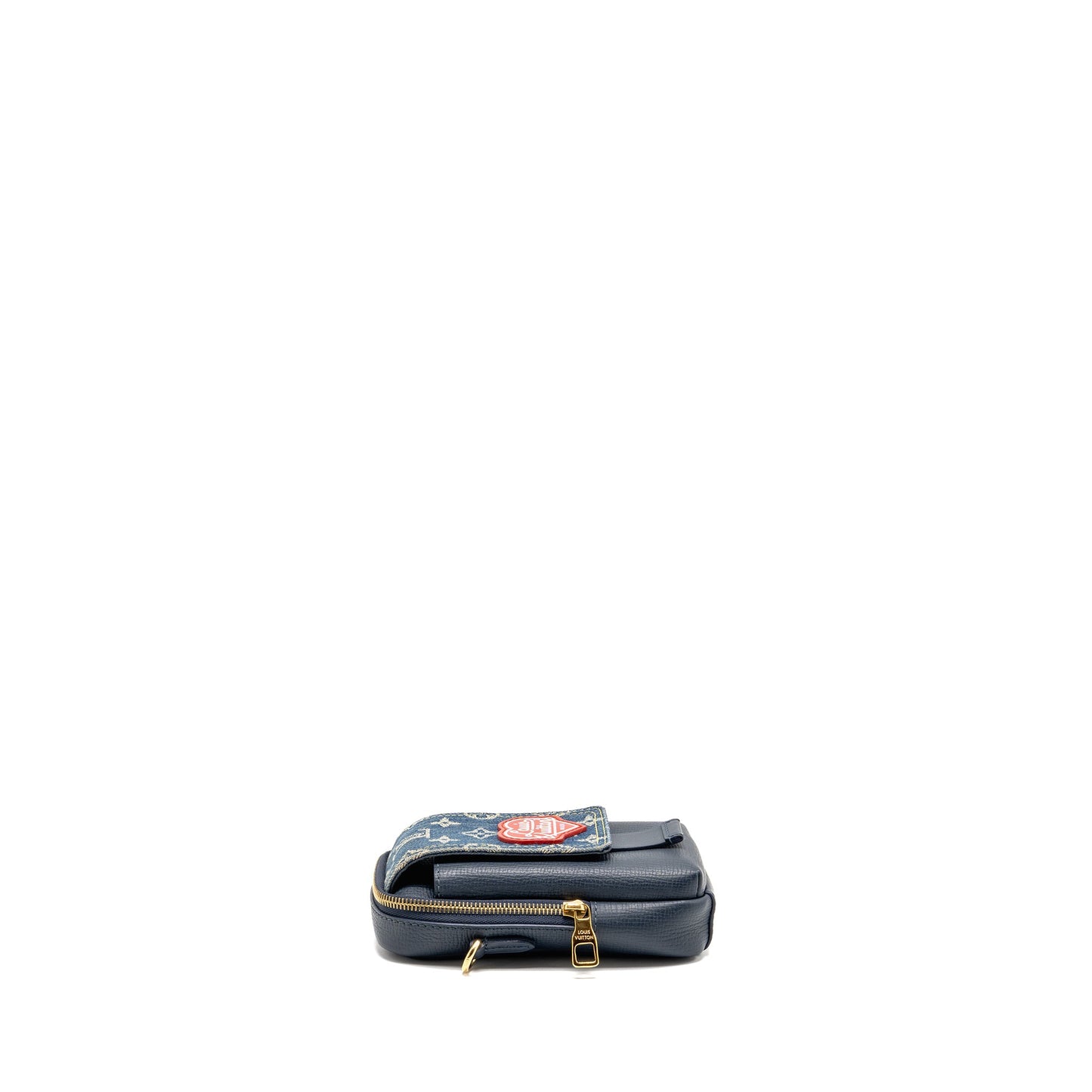 Louis Vuitton x Nigo Flat Double Phone Pouch Denim/Calfskin Blue