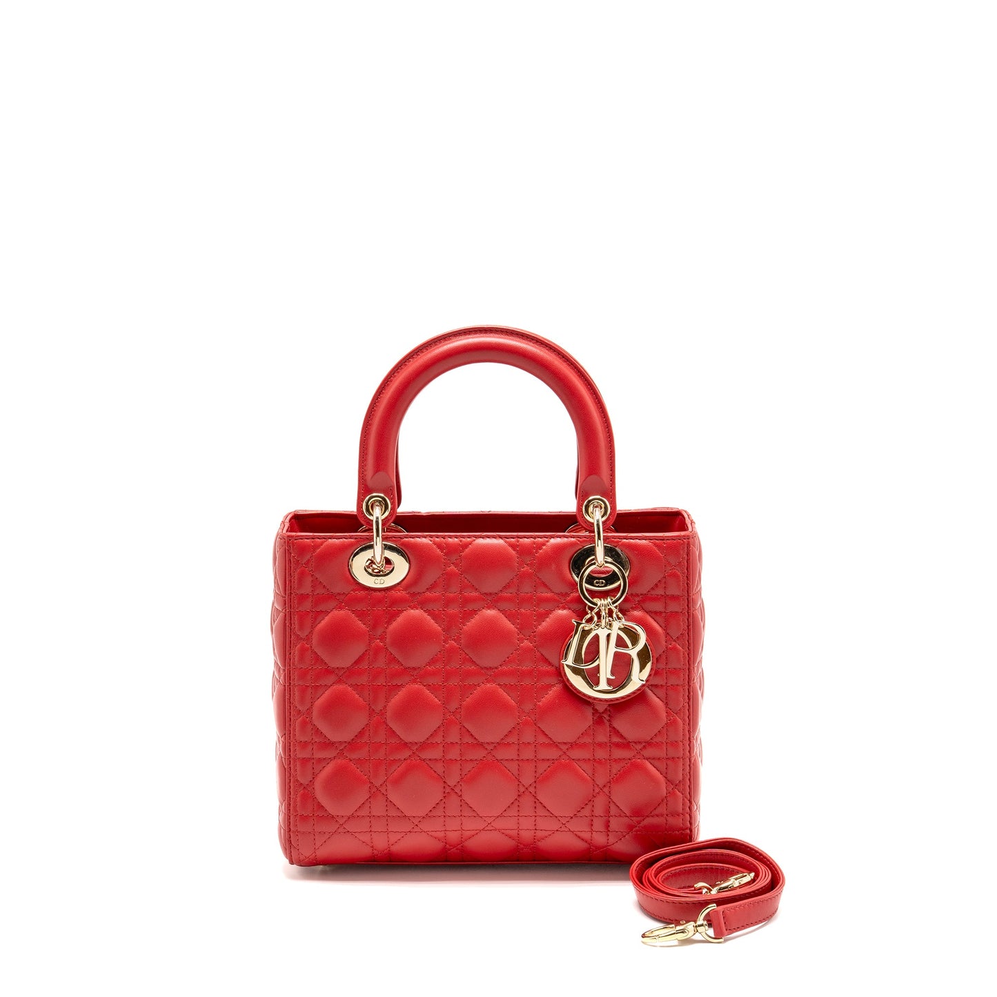 Dior Medium Lady Dior Lambskin Red