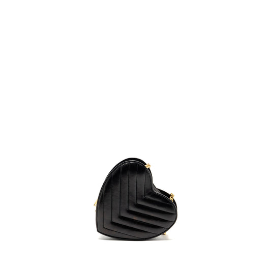Saint Laurent/ Love Heart Chain Purse Lambskin Black