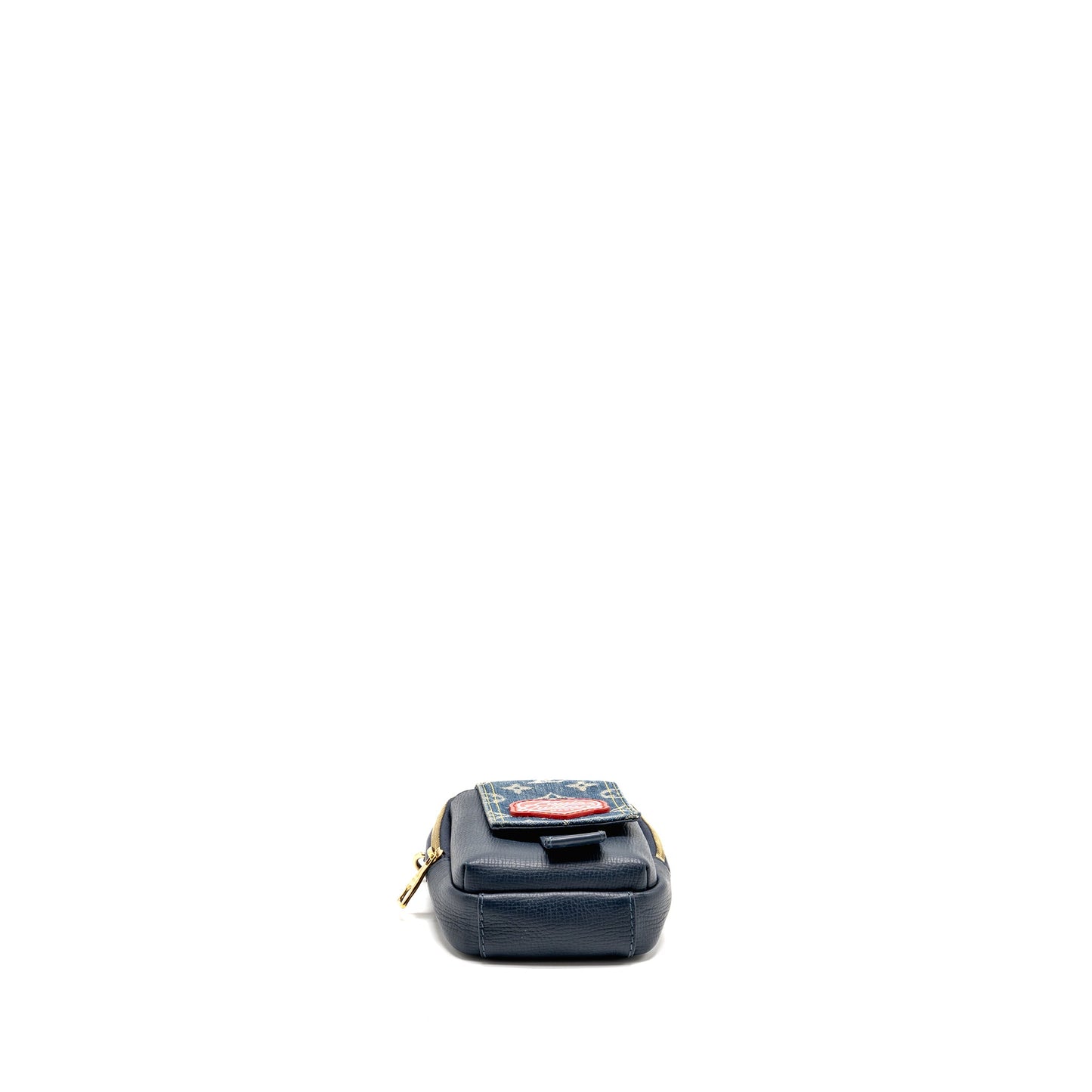 Louis Vuitton x Nigo Flat Double Phone Pouch Denim/Calfskin Blue