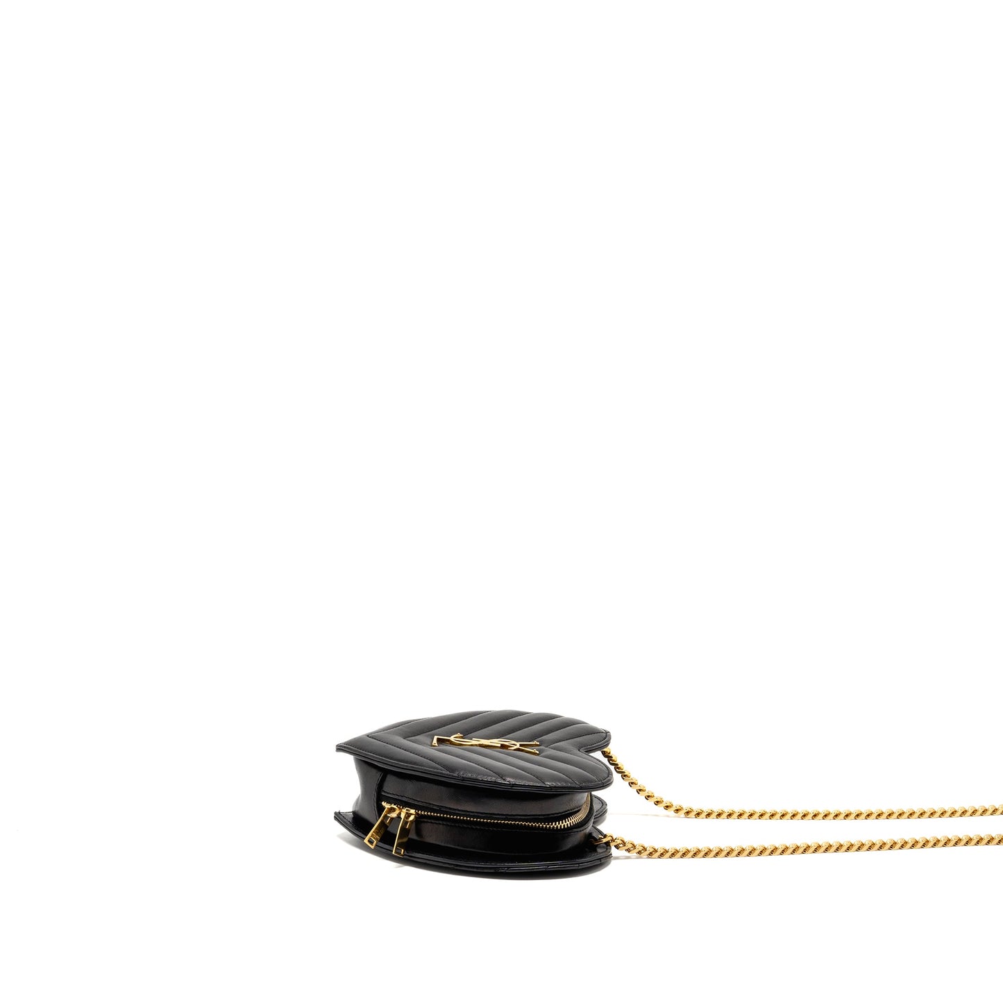 Saint Laurent/ Love Heart Chain Purse Lambskin Black
