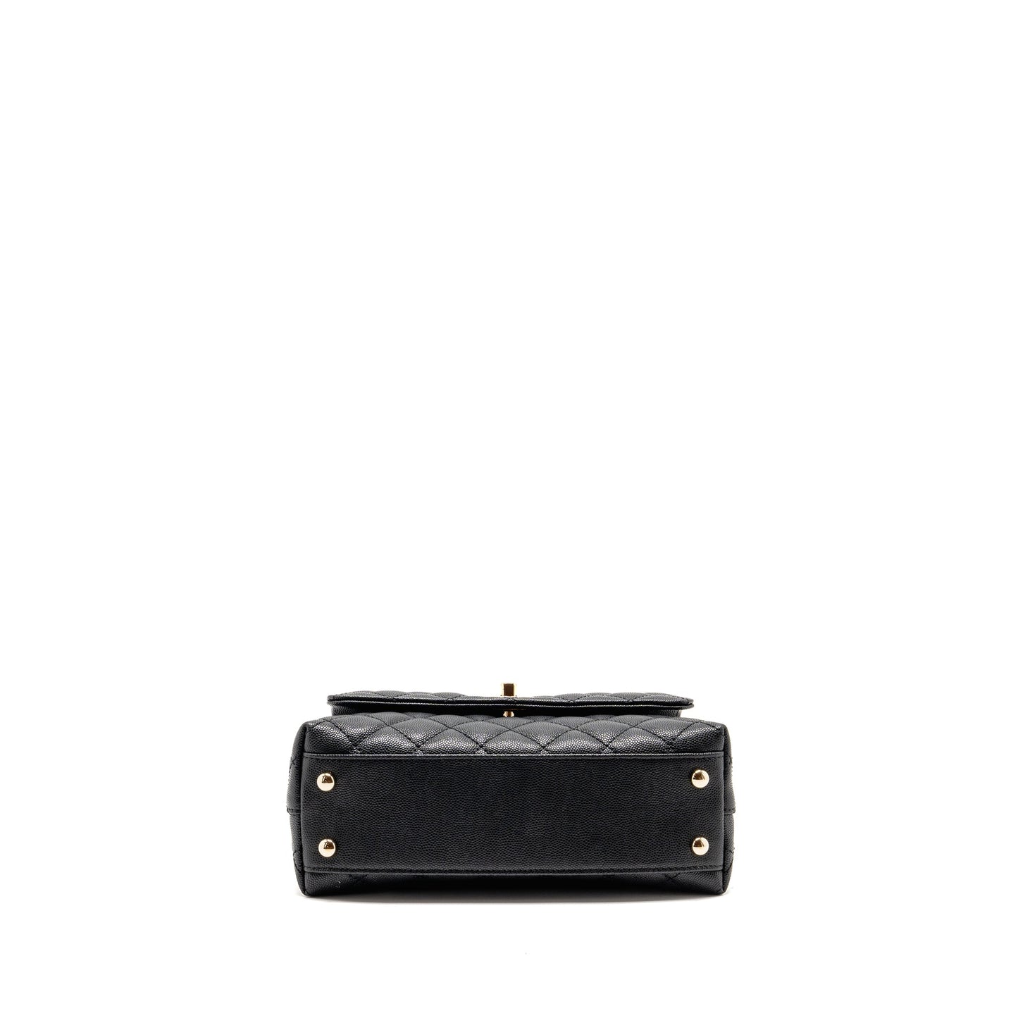 Chanel Small Coco Handle Caviar Black LGHW (Microchip)