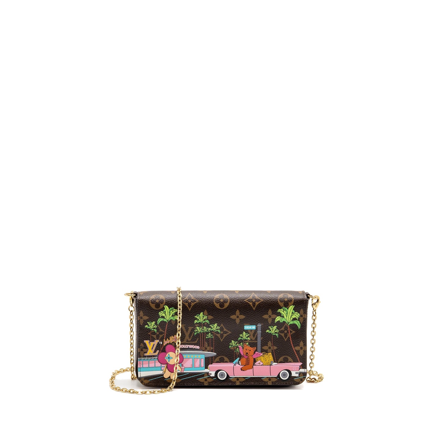 Louis Vuitton Pochette Felicie Limited Edition Vivienne Mascot on Hollywood Drive Monogram Canvas
