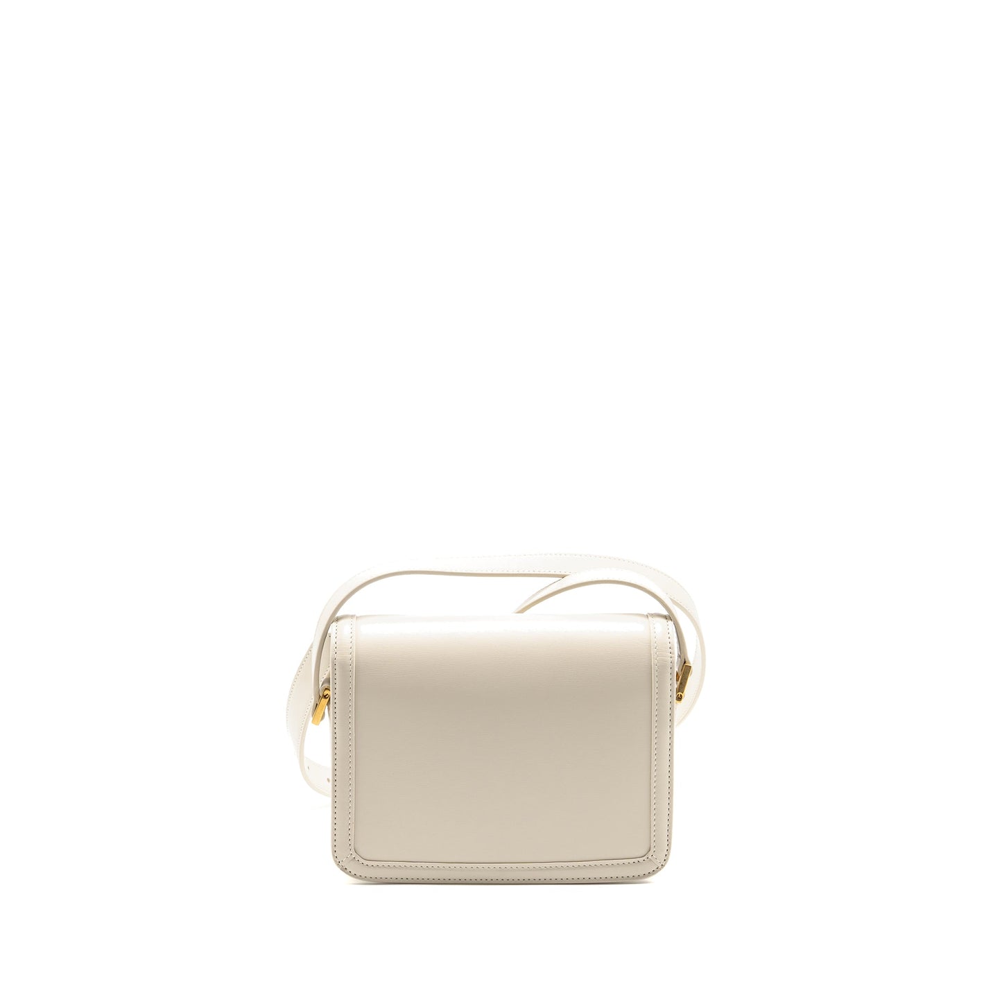 Saint Laurent Small SOlferino Satchel Crossbody Purse Calfskin White