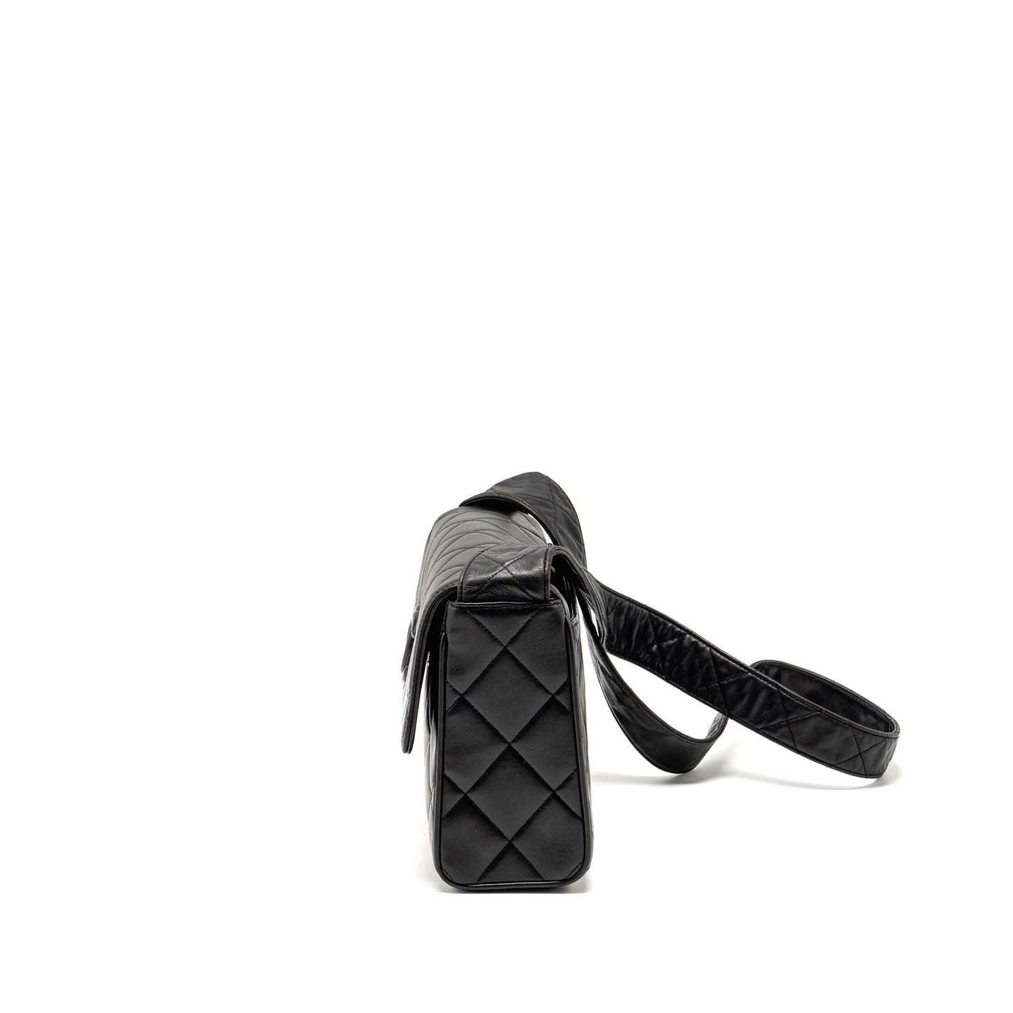 Chanel Vintage Quilted CC Flap Bag Lambskin Black GHW