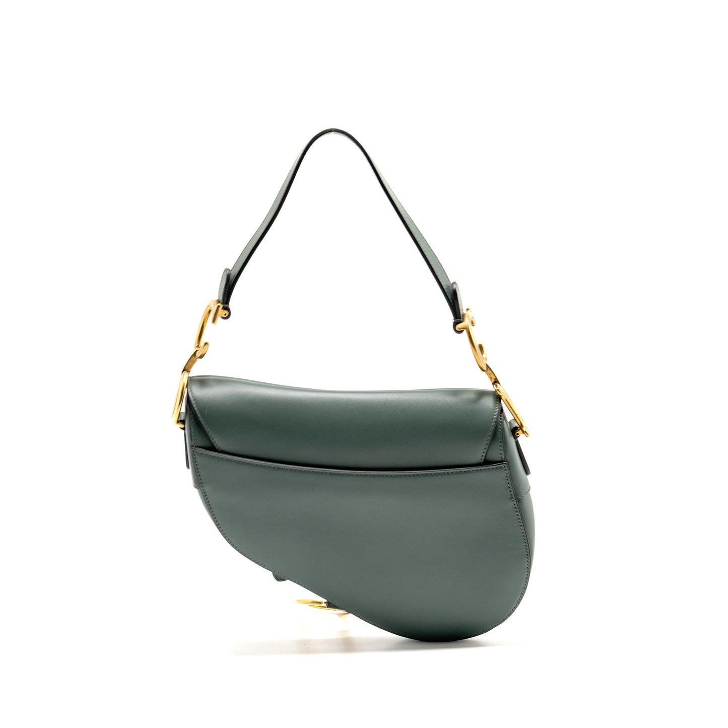 Dior Medium Saddle Purse Calfskin Dark Green