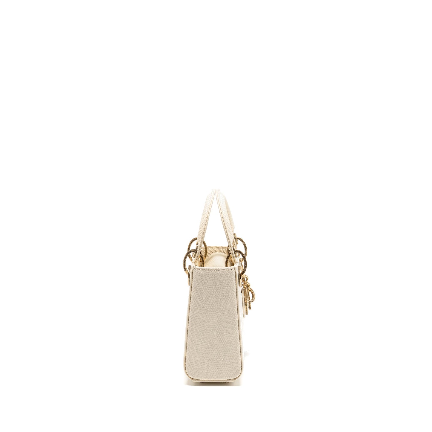 Dior Mini Lady Dior Lizard with Crystal White