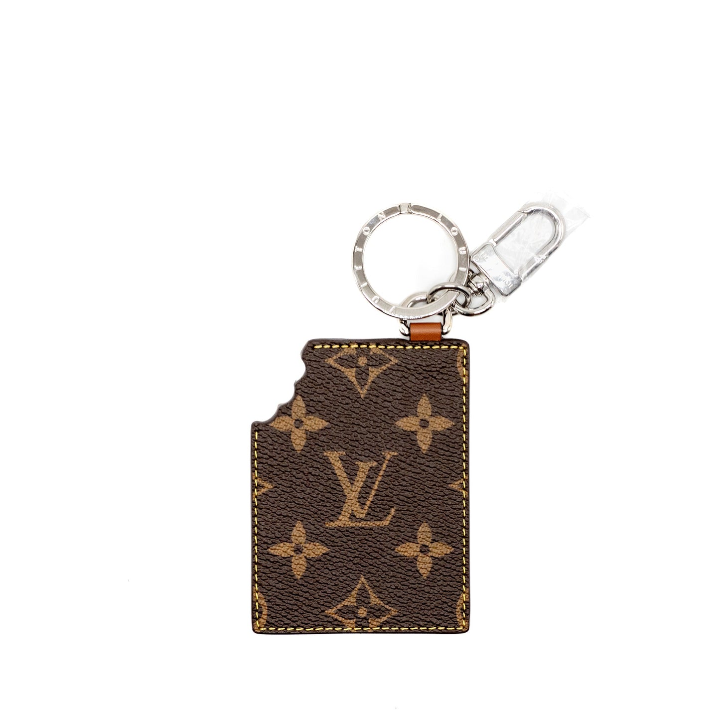 Louis Vuitton Chocolate Bar Figurine Key Holder/ Purse Charm Leather Brown