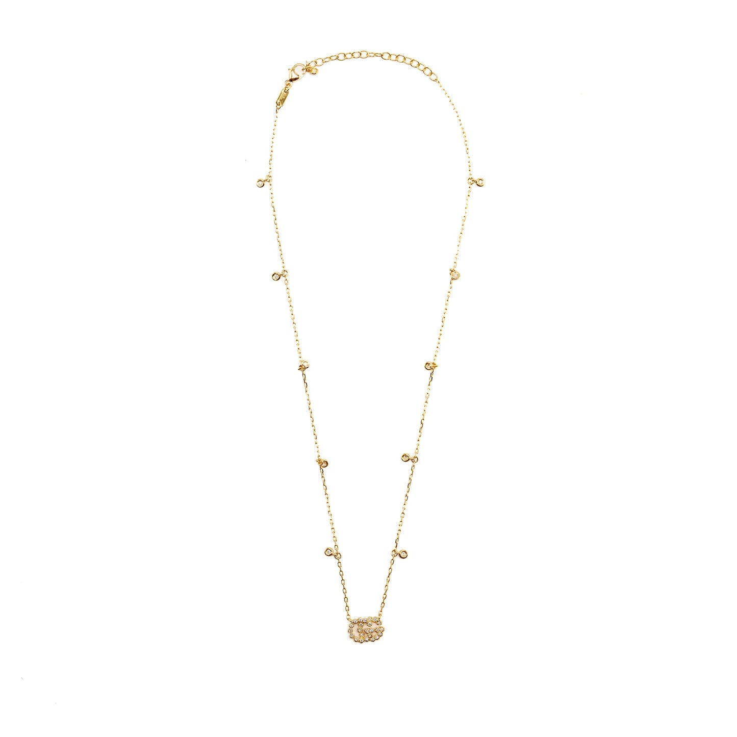 Gucci Double G Necklace Yellow Gold, Diamonds