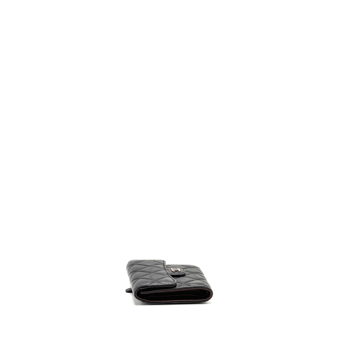 Chanel Small Classic Flap Wallet Lambskin Black SHW