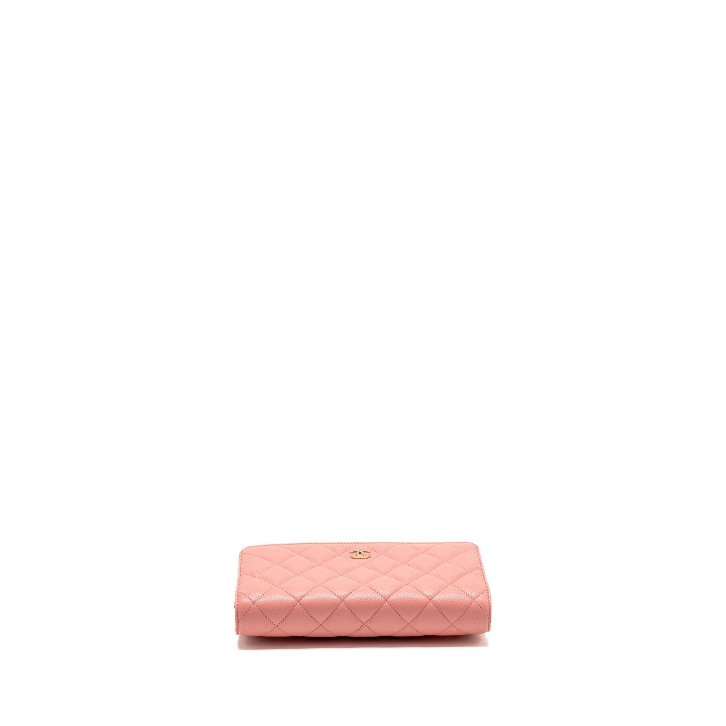 Chanel classic wallet on chain caviar pink LGHW (microchip)