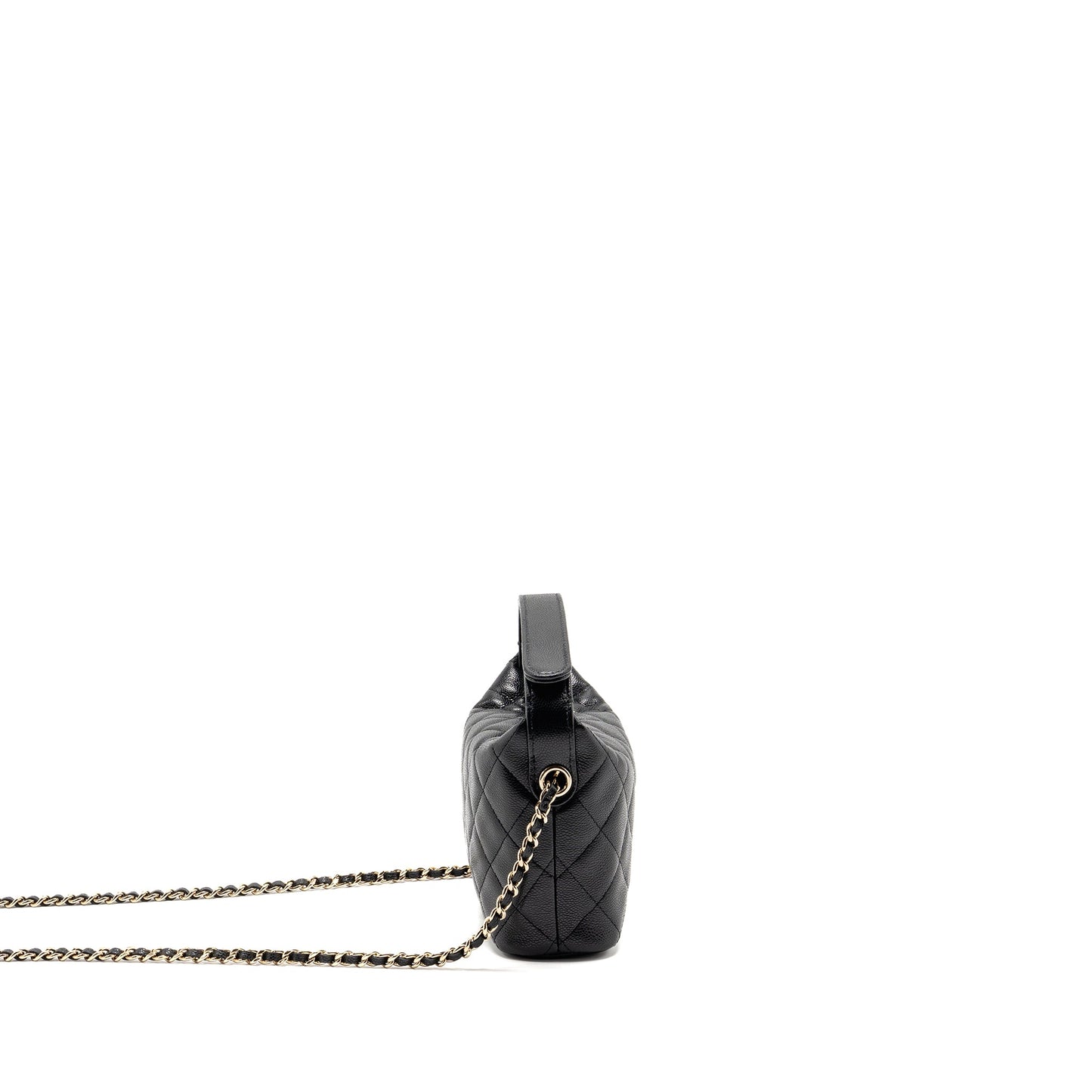 Chanel 25c Quilted Hobo Bag Caviar Black LGHW (microchip)
