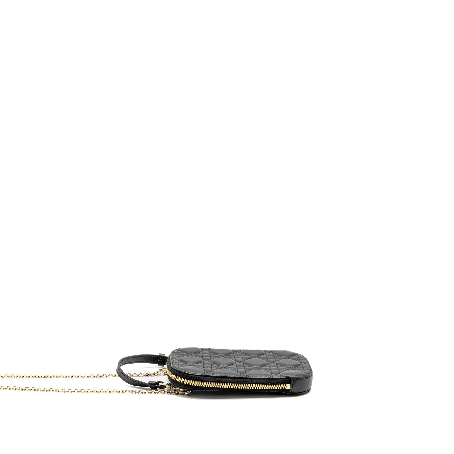 Dior lady dior Callâin Dior phone holder lambskin black