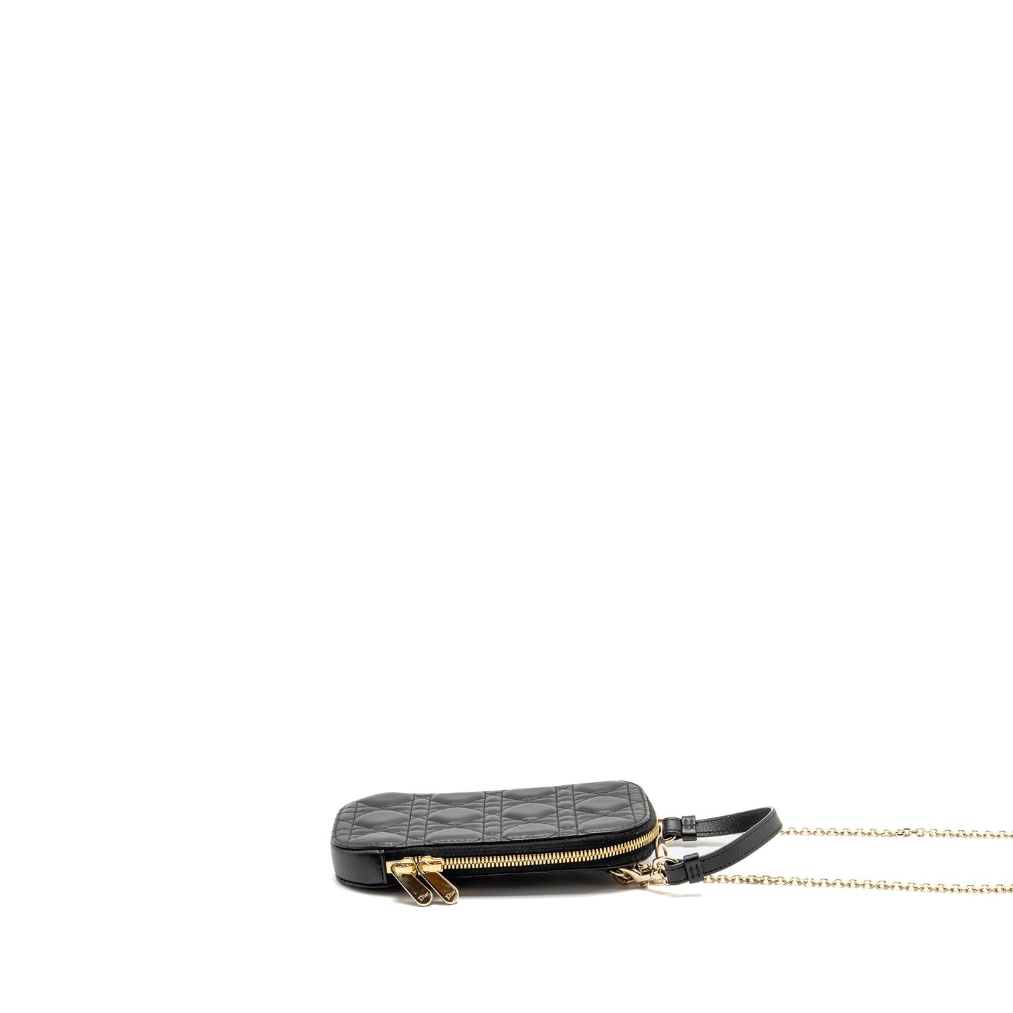 Dior lady dior Callâin Dior phone holder lambskin black
