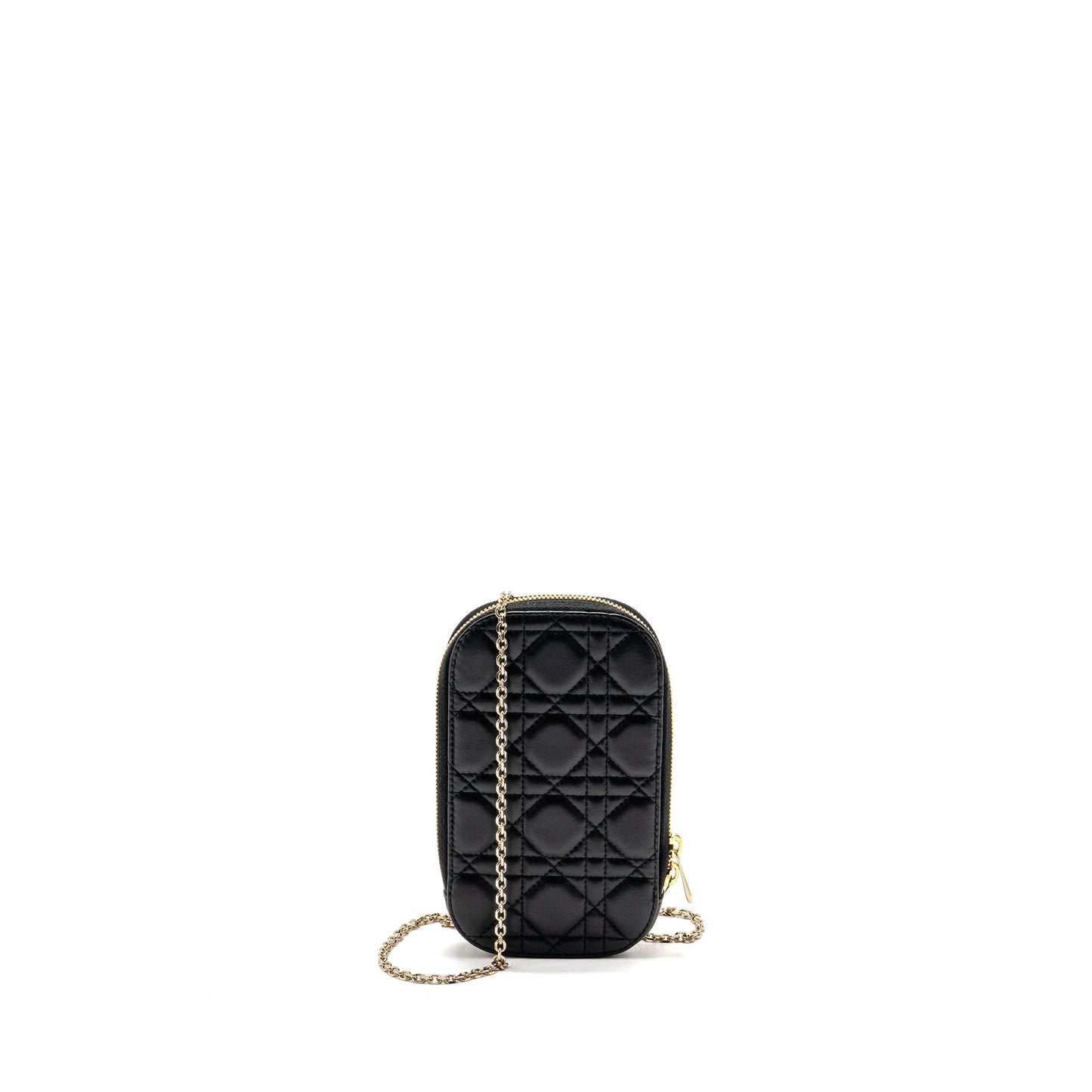 Dior lady dior Callâin Dior phone holder lambskin black
