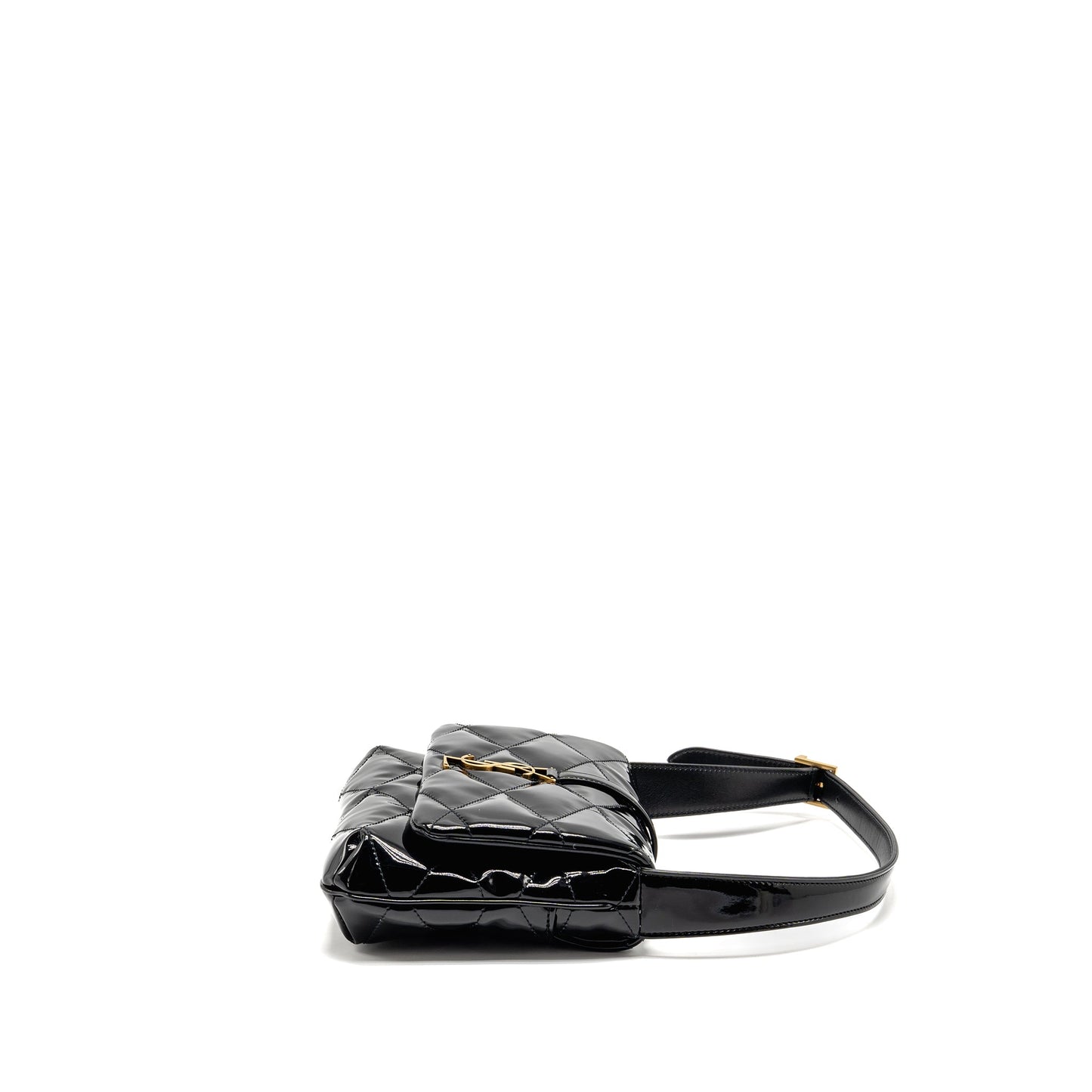 Saint Laurent/ 5 A 7 Quilted Mini Purse Patent Black