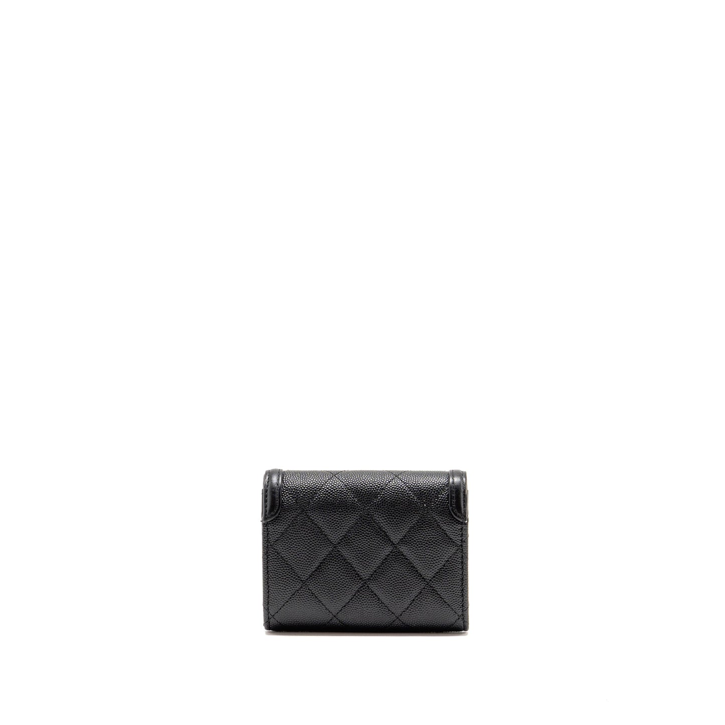 Chanel CC Filigree quilted flap card holder caviar black GHW