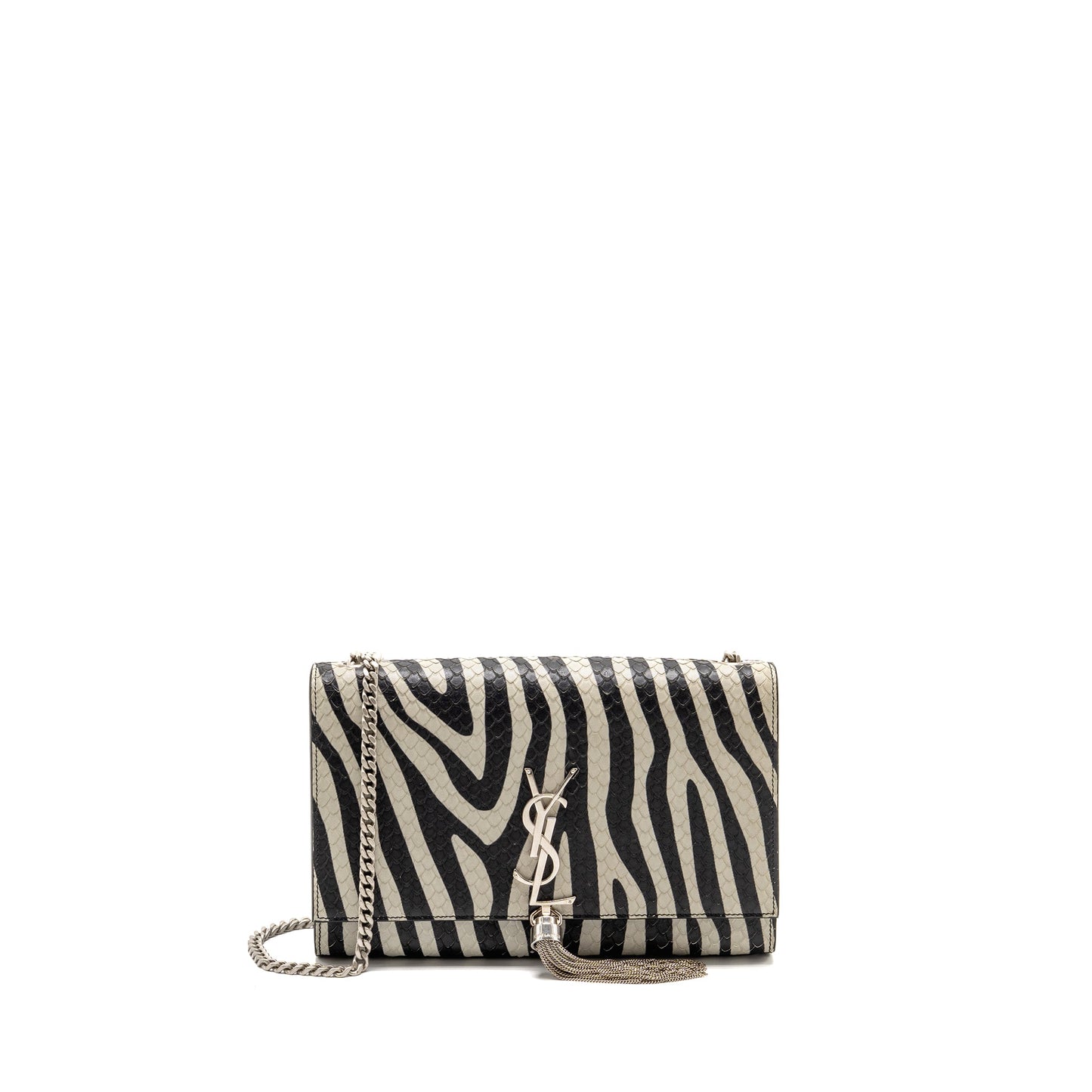 Saint Laurent/ Medium Kate Mini Purse with Tassel Embossed Leather Black/White