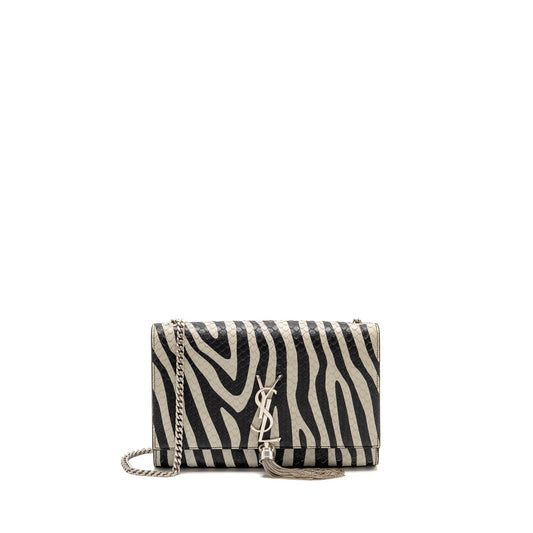 Saint Laurent/ Medium Kate Mini Purse with Tassel Embossed Leather Black/White