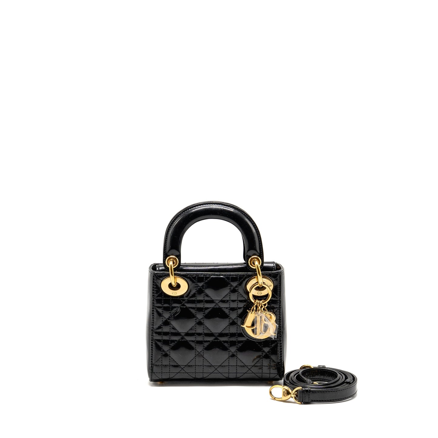Dior mini lady Dior patent black