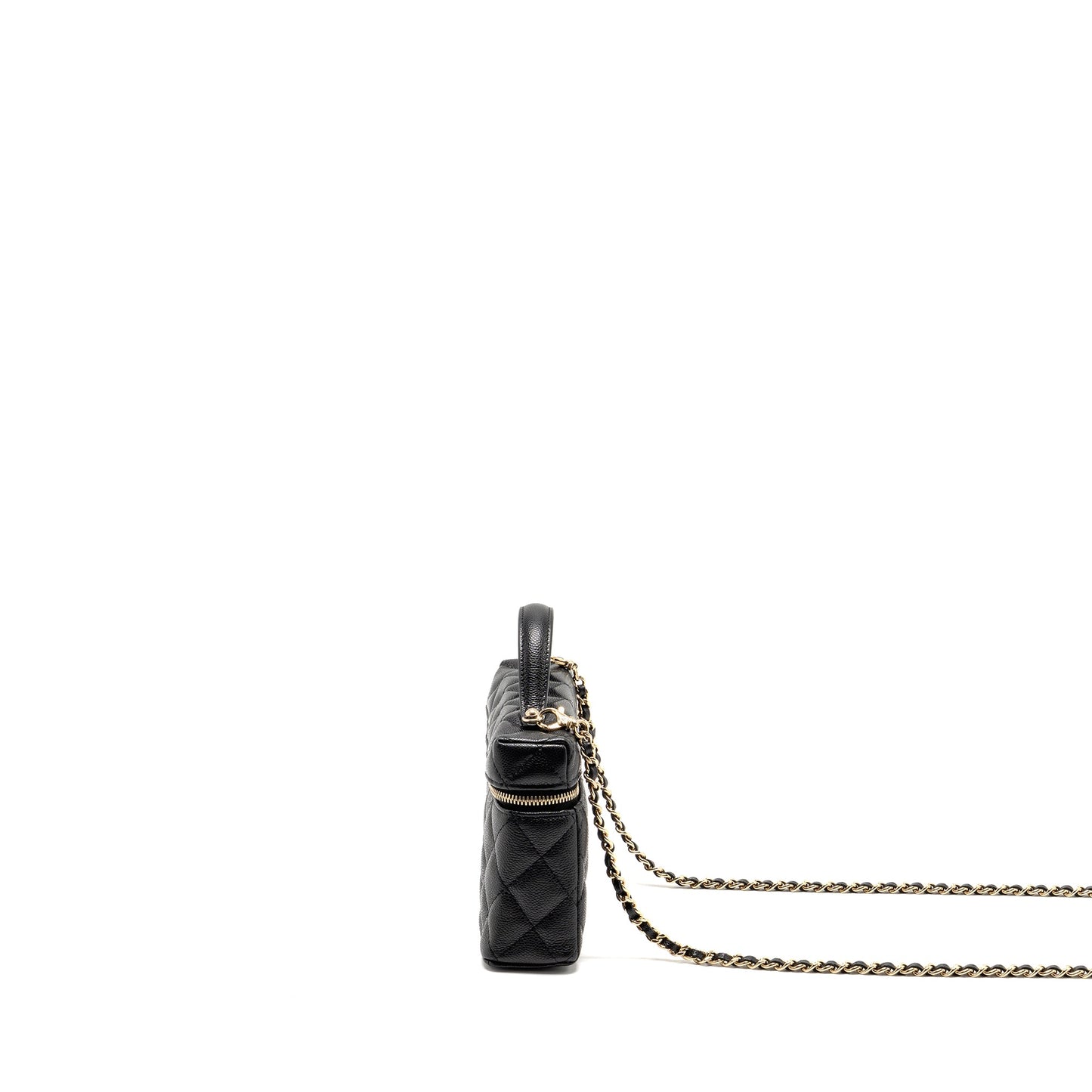 Chanel 25P CC top handle Vanity bag caviar black LGHW (microchip)