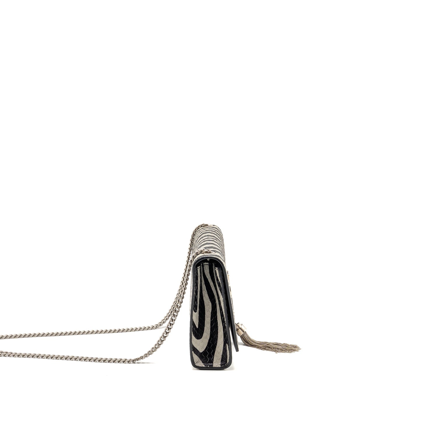 Saint Laurent/ Medium Kate Mini Purse with Tassel Embossed Leather Black/White