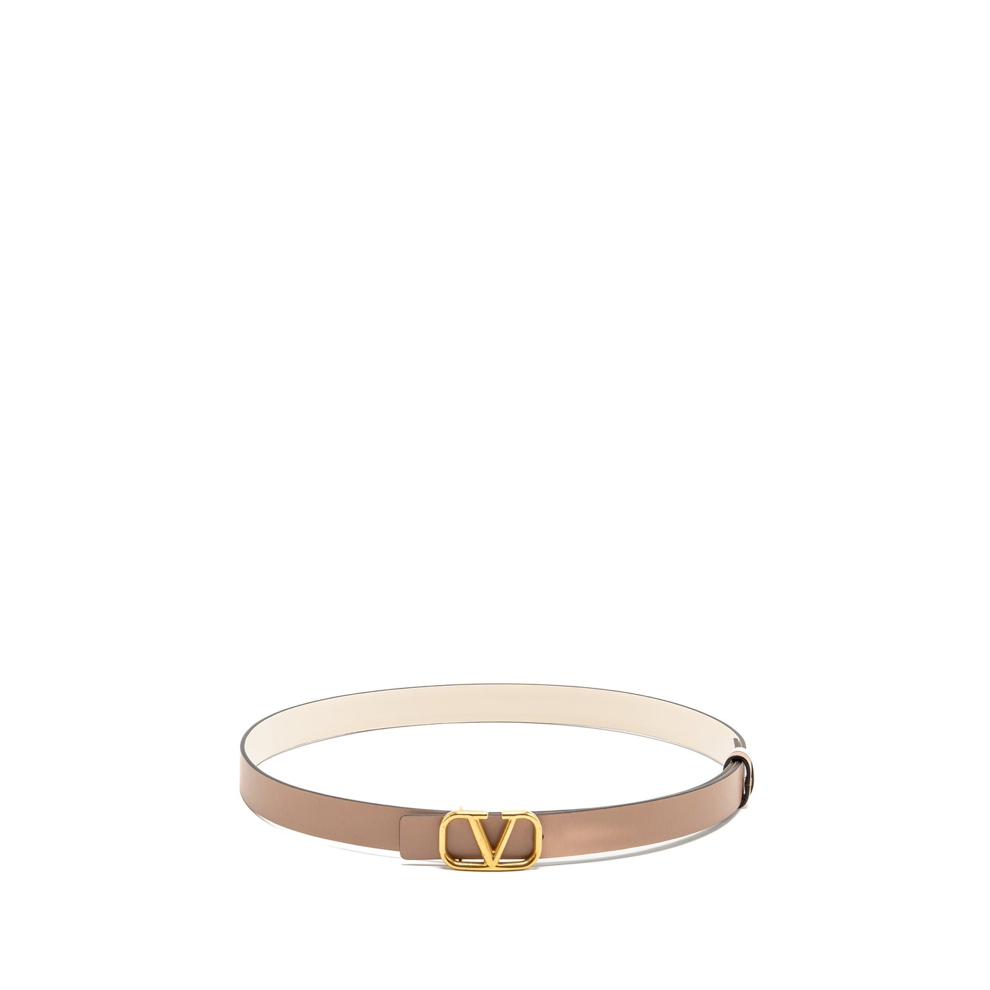 Valentino size 75 Vlogo signature 30mm double side belt calfskin cream/ dark beige