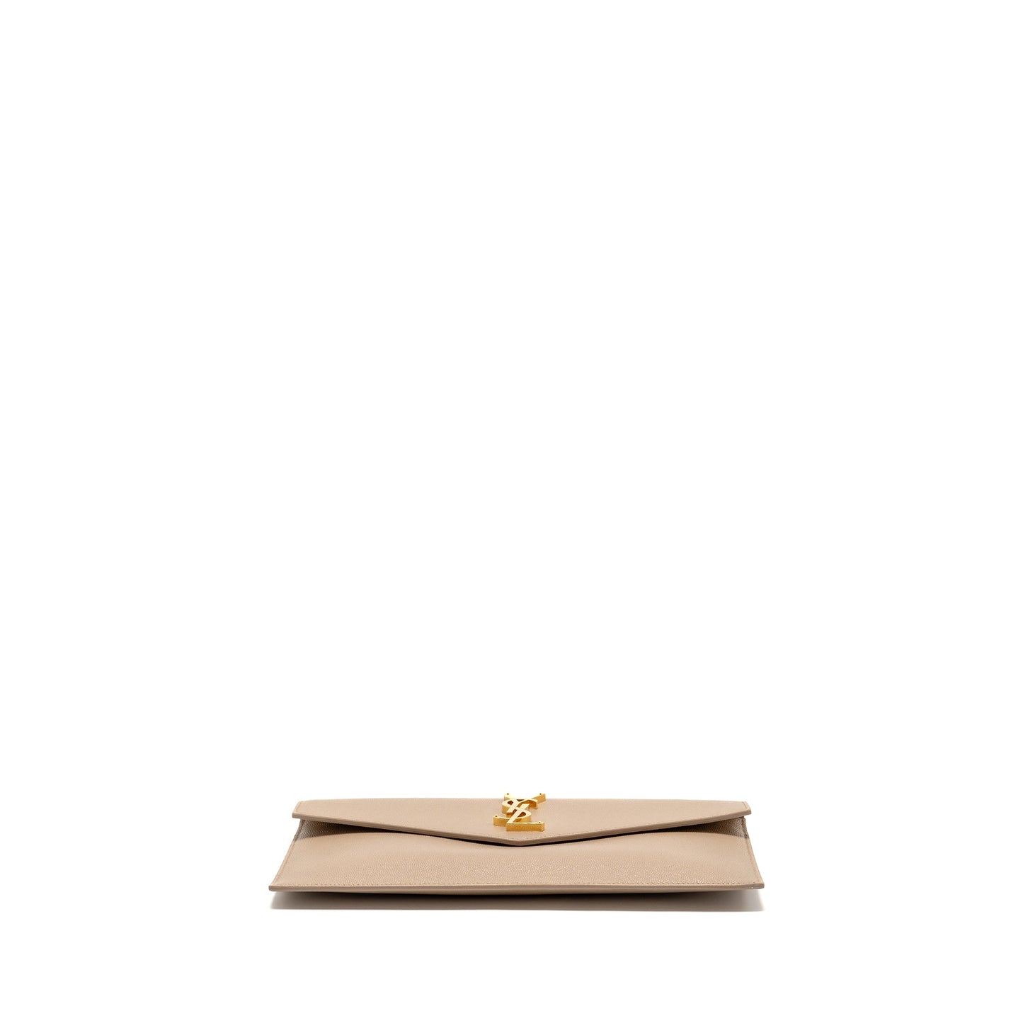 Saint laurent Uptown clutch grained calfskin beige