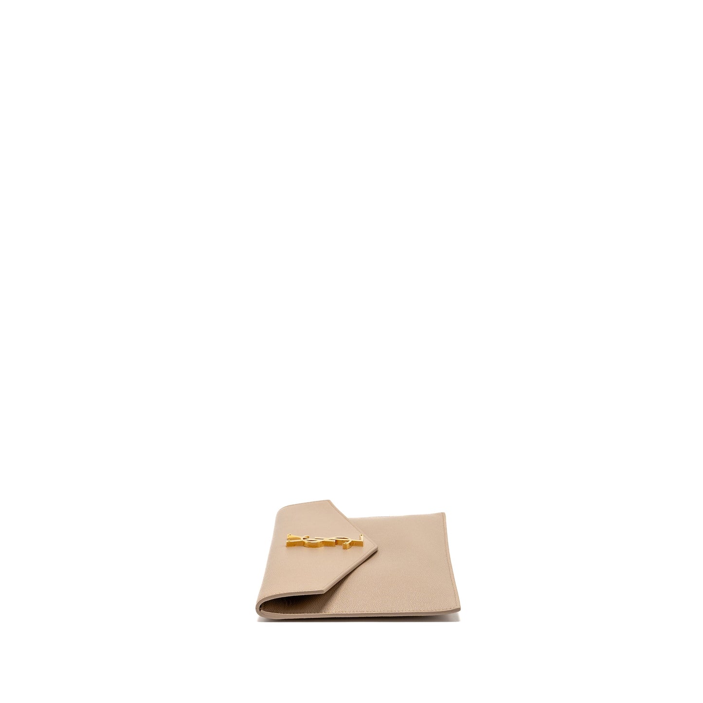 Saint laurent Uptown clutch grained calfskin beige