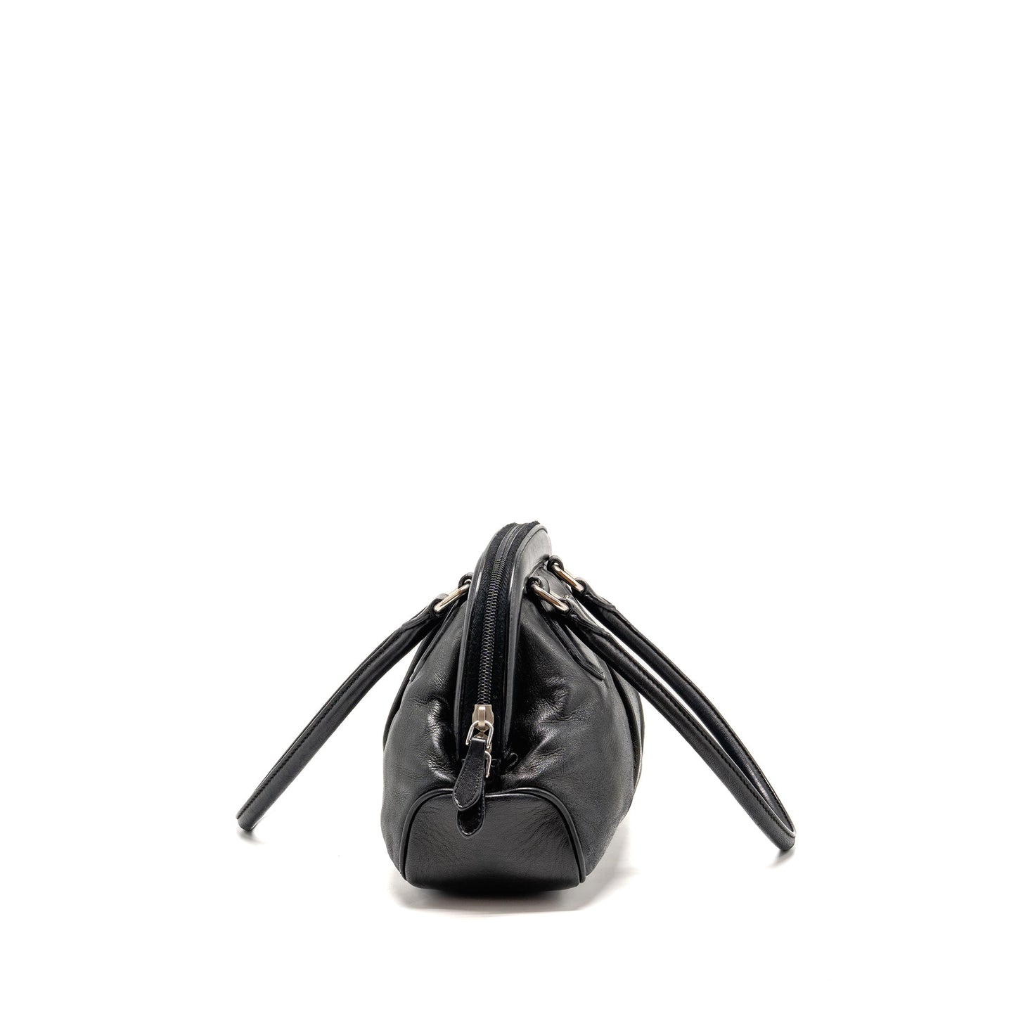 Prada top handle Dangle Purse leather black