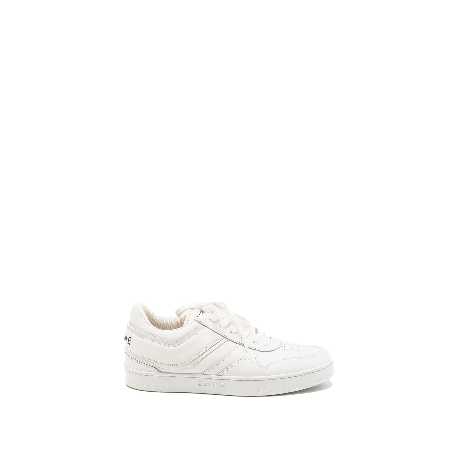 Celine Size 38 trainer low lace-up sneaker calfskin white