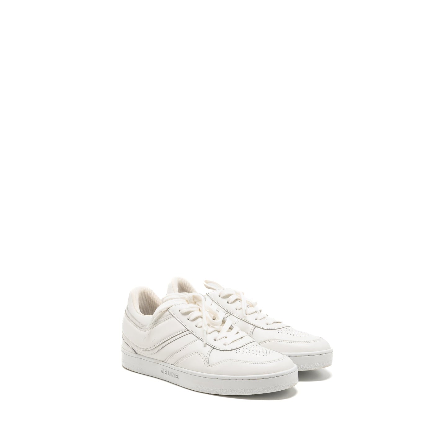 Celine Size 38 trainer low lace-up sneaker calfskin white