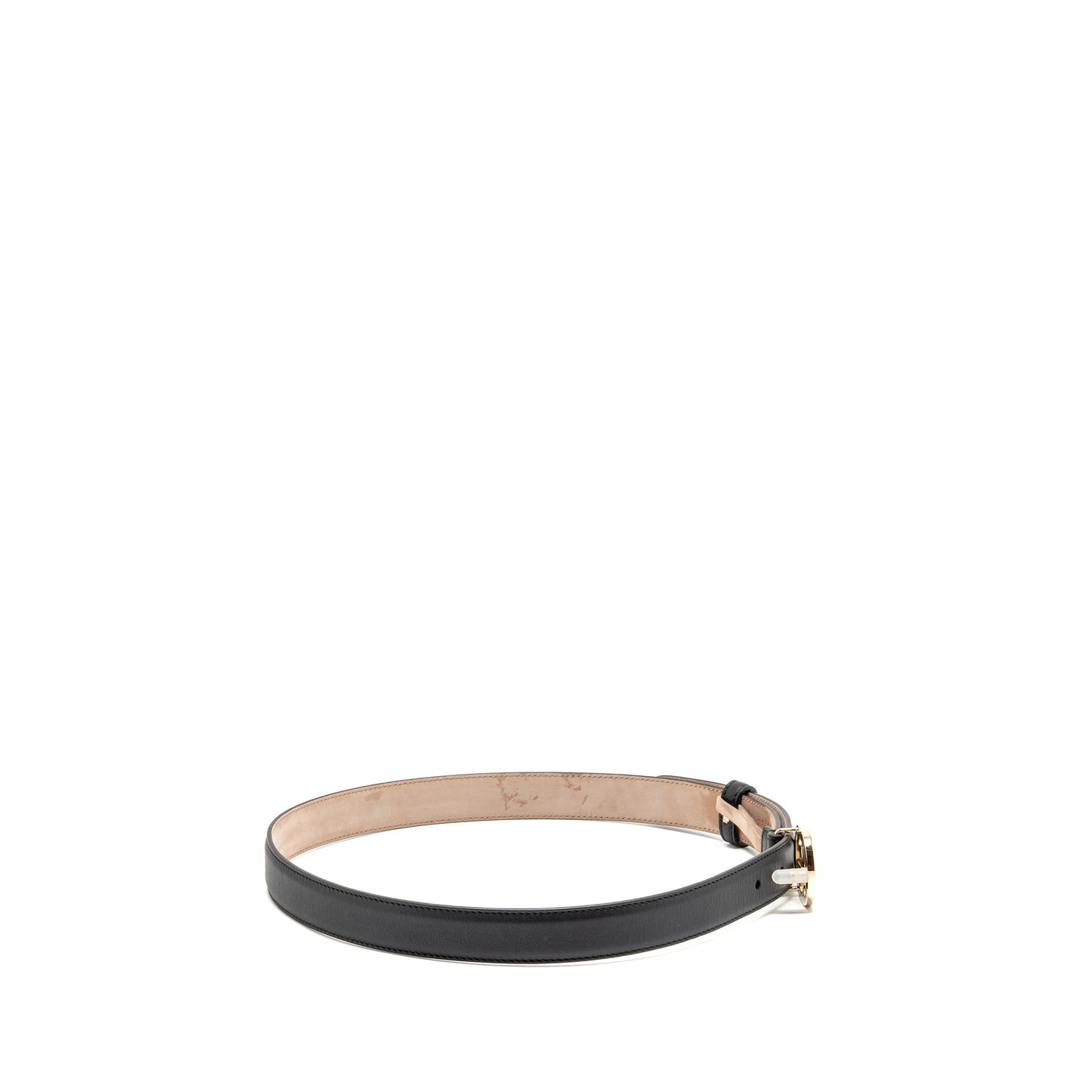Gucci Size 80 Blondie Interlocking Logo Belt Leather Black