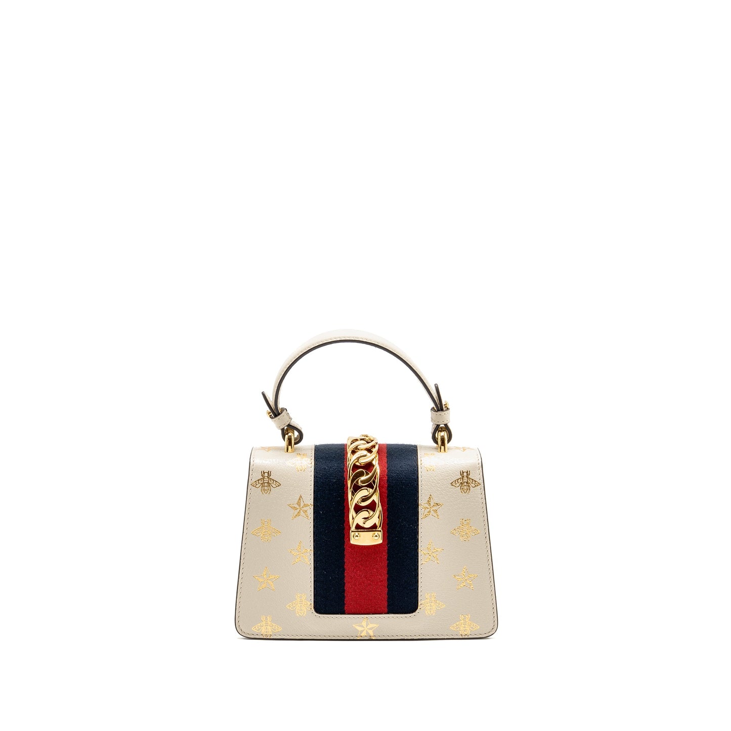 Gucci Mini Sylvie Bee Star Top Handle Calfskin White/Multicolour