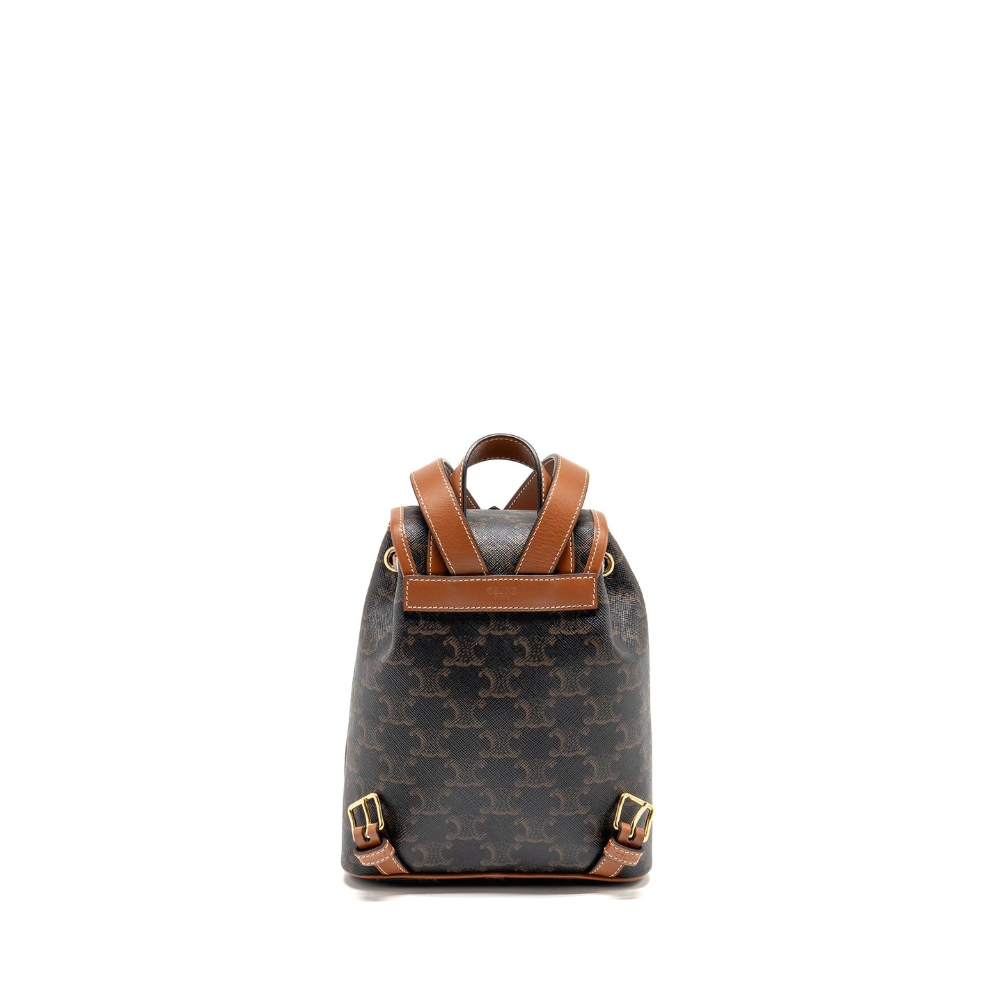 Celine Mini Backpack Folco Triomphe Canvas/Calfskin Tan