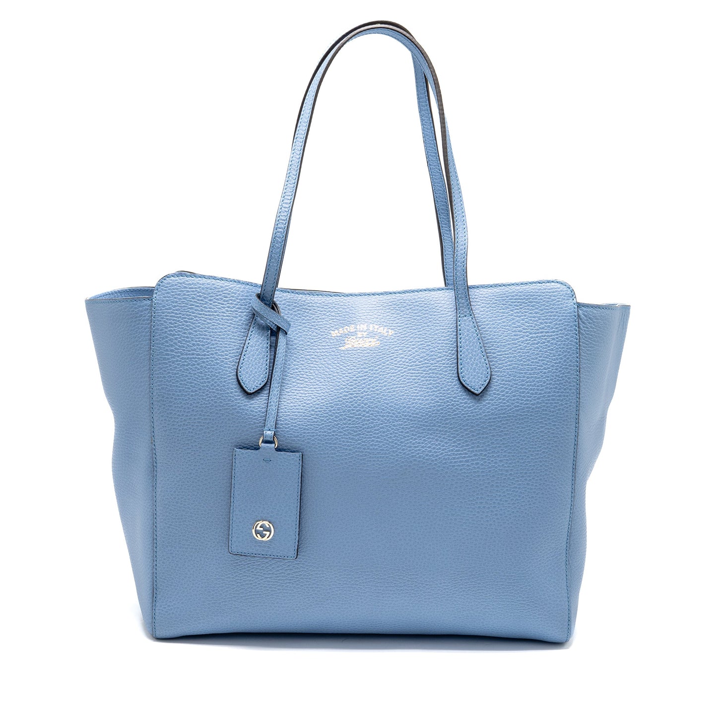 Gucci Medium Swing Tote Purse Calfskin Blue