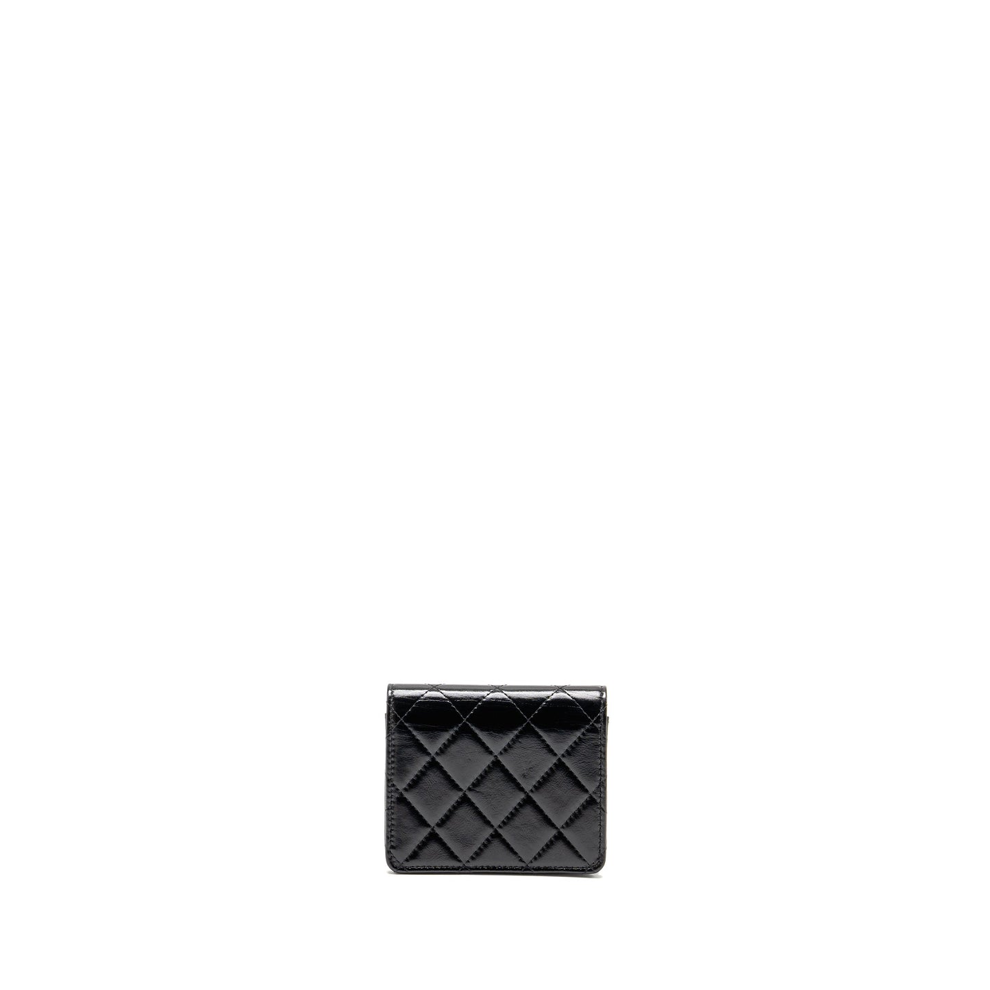 Chanel 31 Flap O-Card Holder Shiny Calfskin Black LGHW (Microchip)