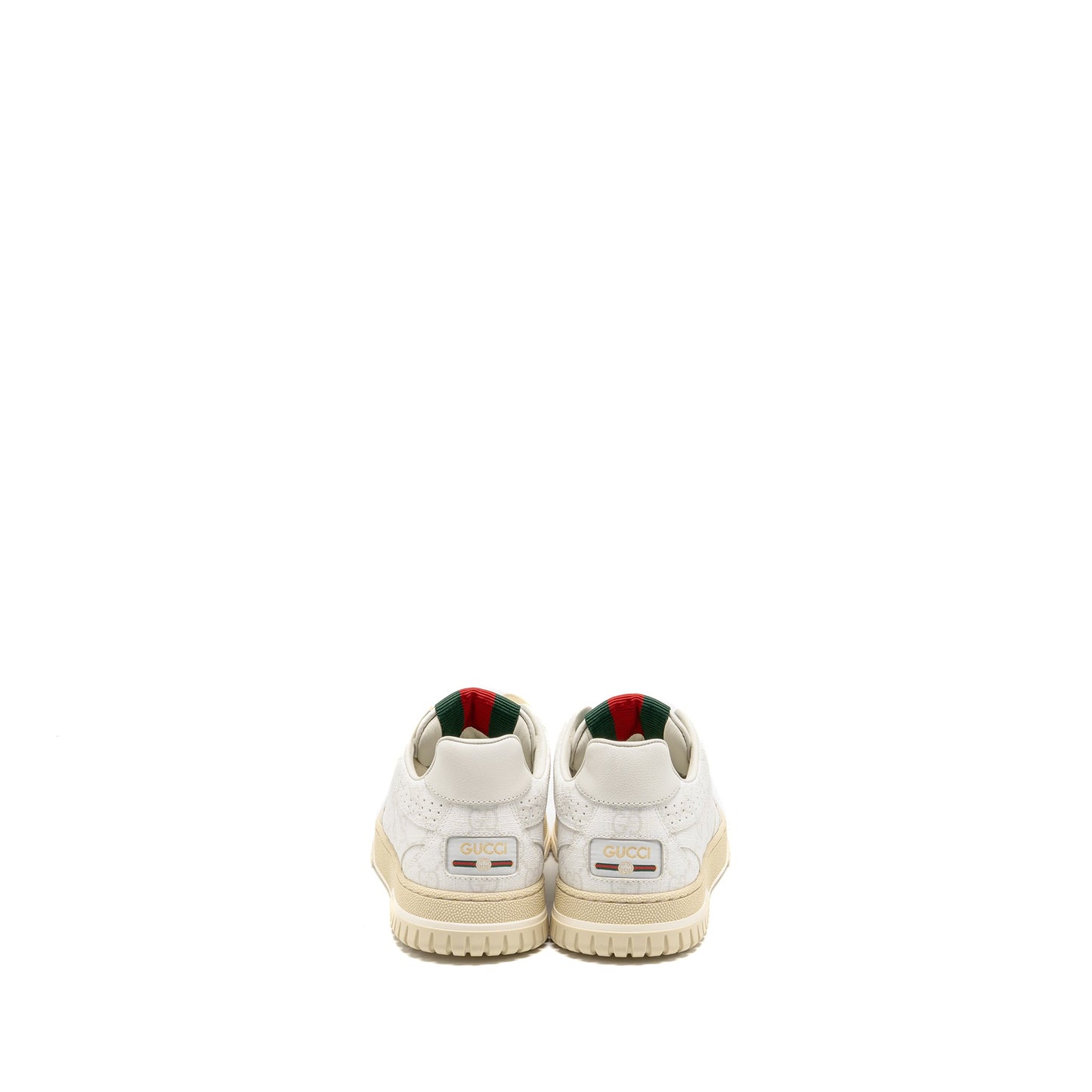 Gucci Size 37.5 Re-Web Trainer Supreme Canvas/Leather Beige/White