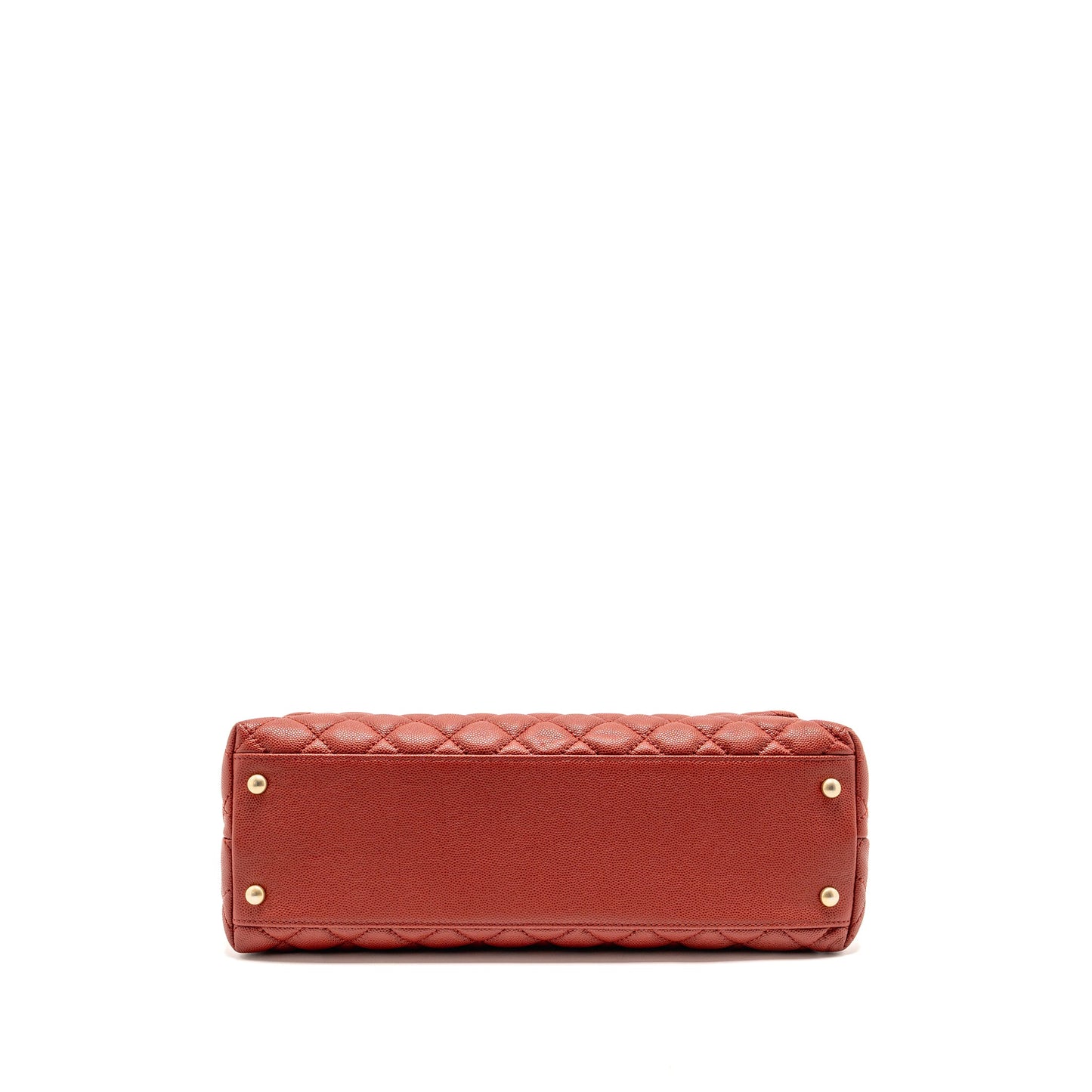 Chanel Large Coco Handle with Lizard Handle Caviar Red GHW